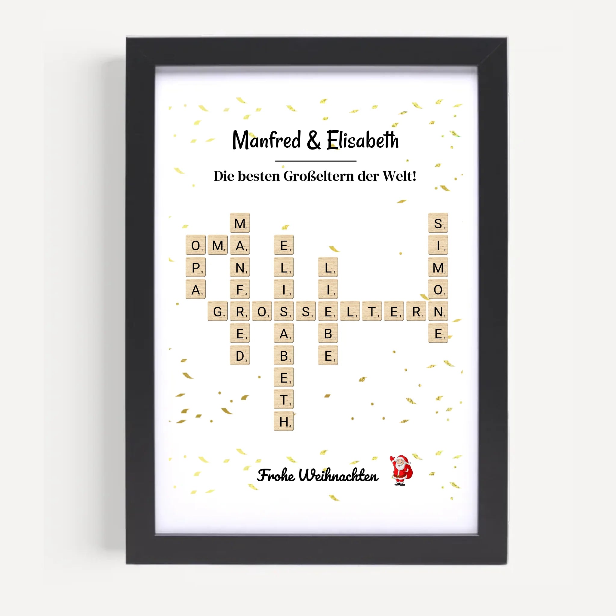 Großeltern Weihnachtsgeschenk Bild Scrabble Style personalisierbar - Cantty