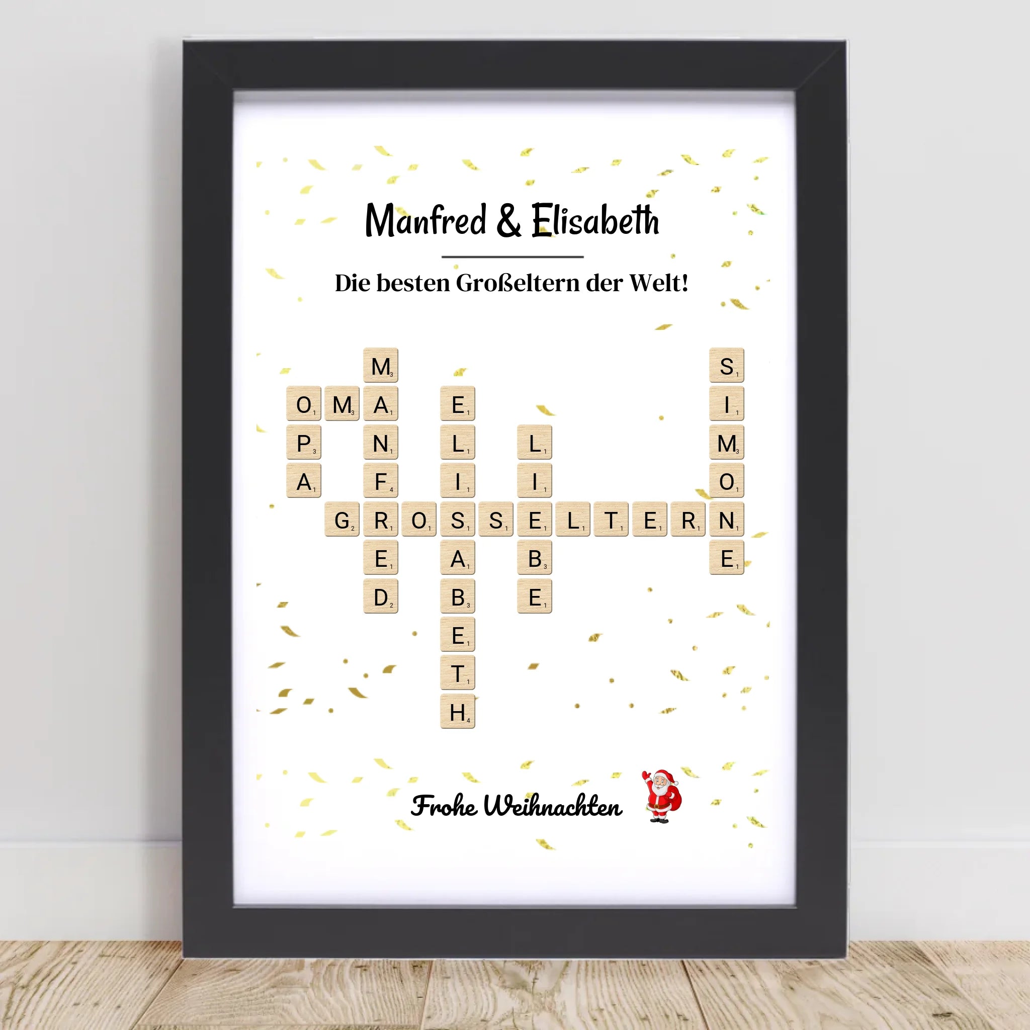 Großeltern Weihnachtsgeschenk Bild Scrabble Style personalisierbar - Cantty
