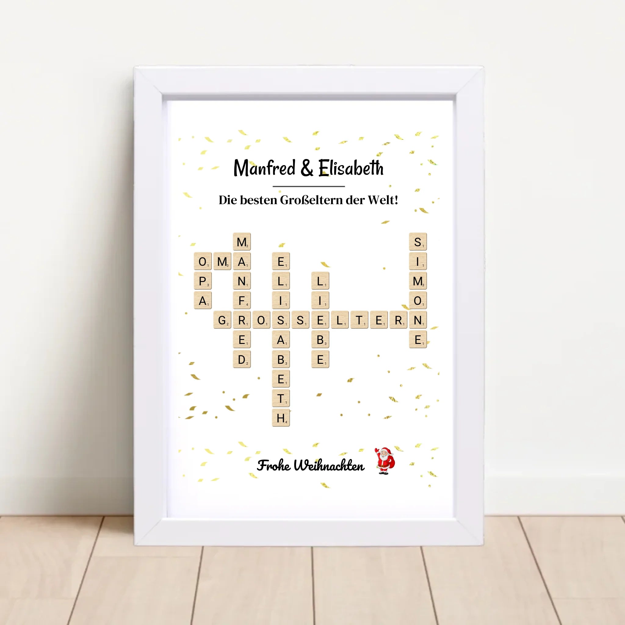 Großeltern Weihnachtsgeschenk Bild Scrabble Style personalisierbar - Cantty