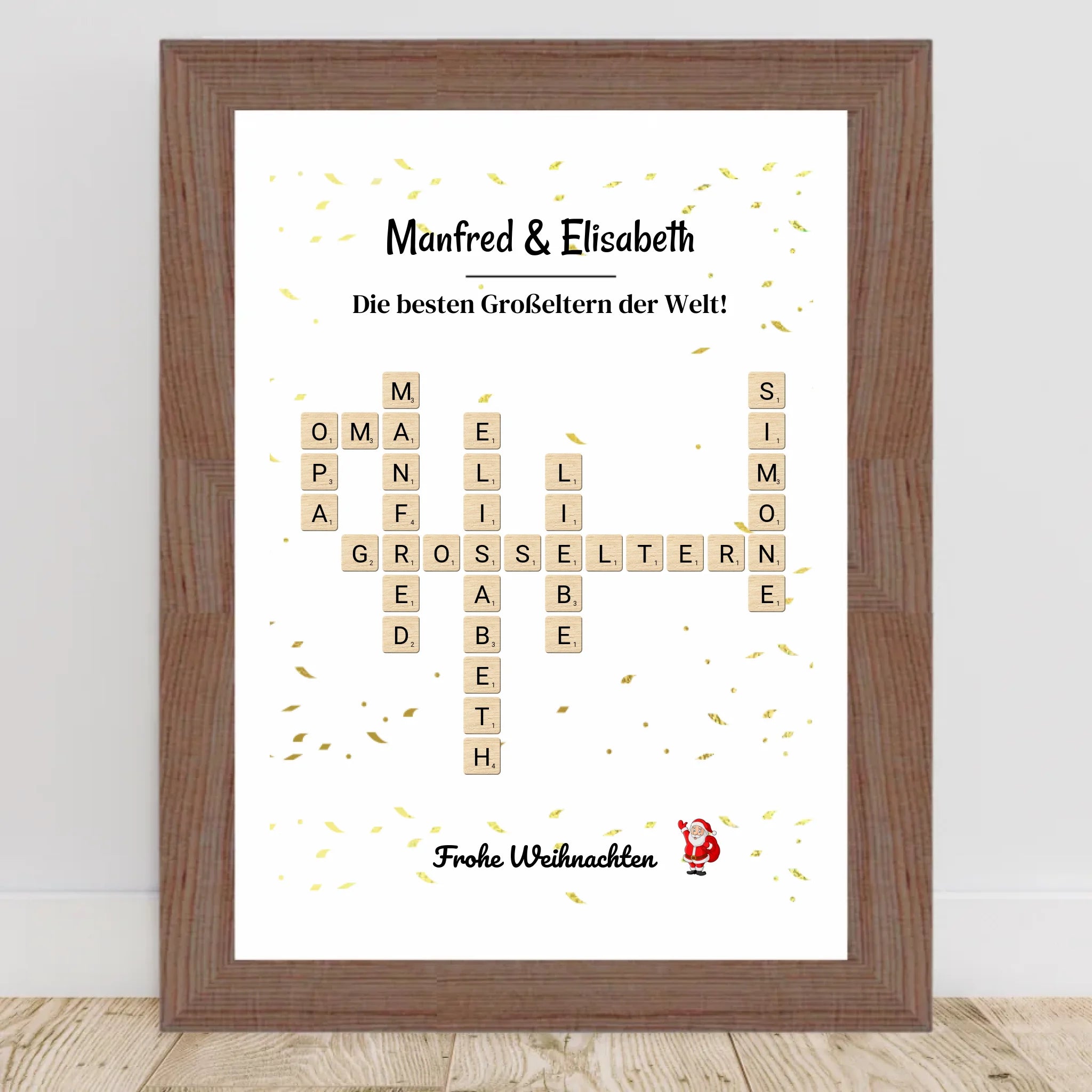 Großeltern Weihnachtsgeschenk Bild Scrabble Style personalisierbar - Cantty
