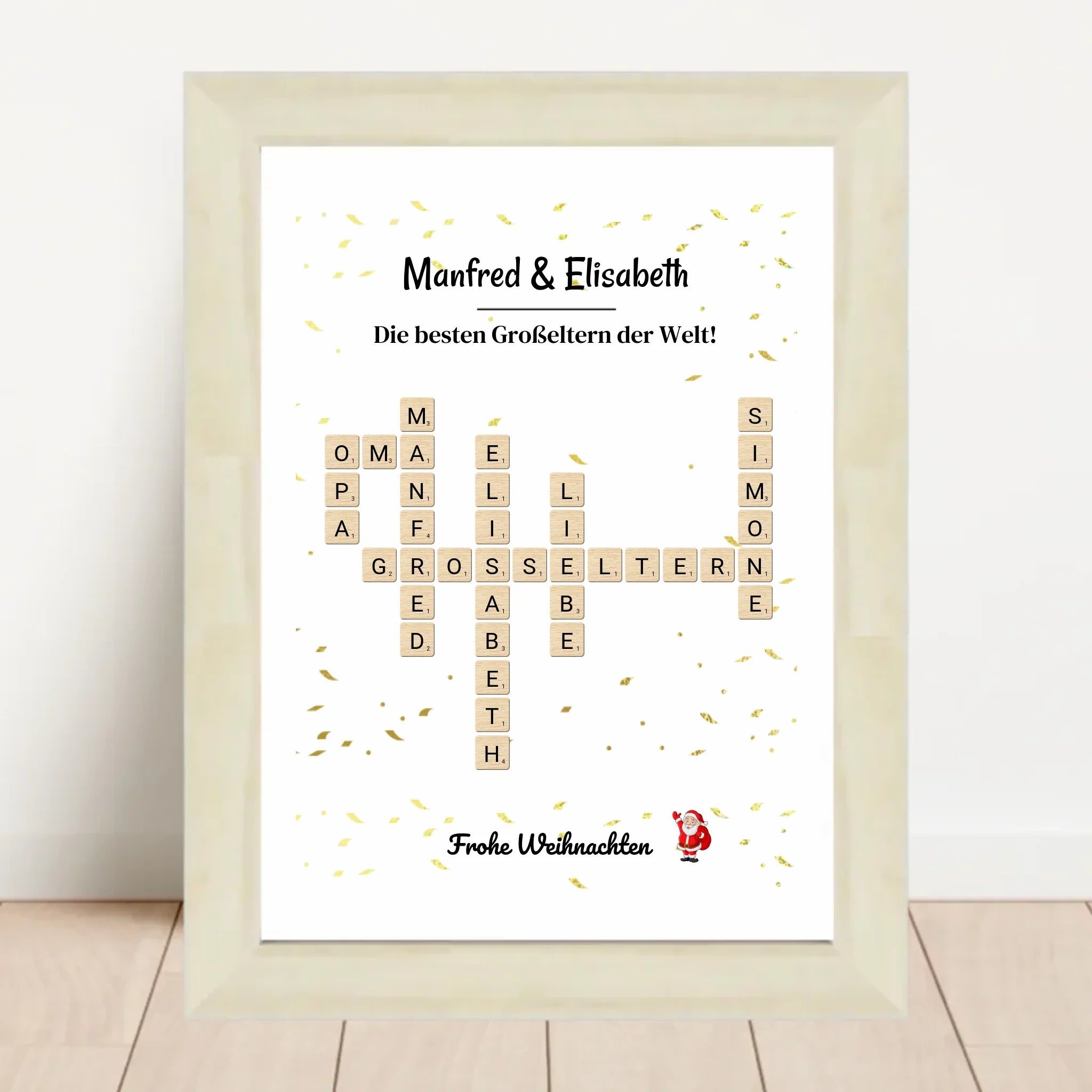 Großeltern Weihnachtsgeschenk Bild Scrabble Style personalisierbar - Cantty