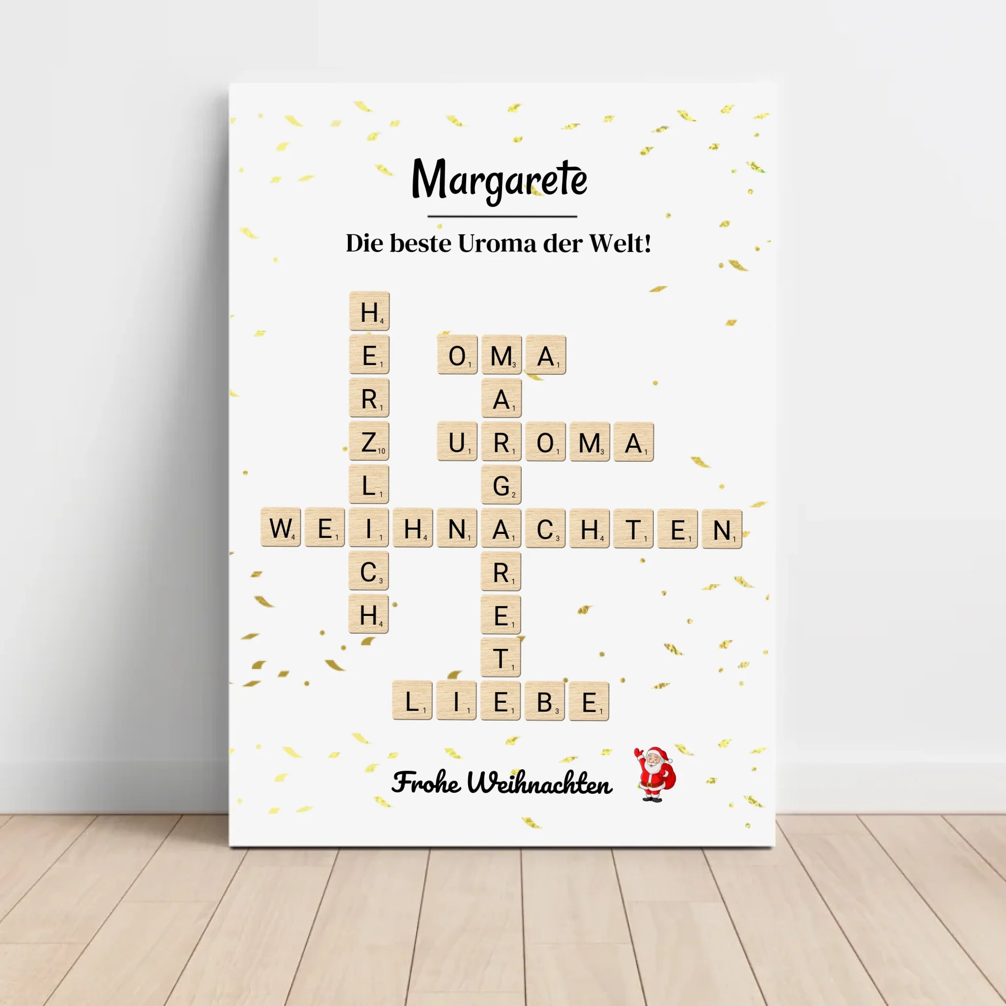 Uroma Weihnachtsgeschenk Bild Scrabble Style personalisierbar - Cantty