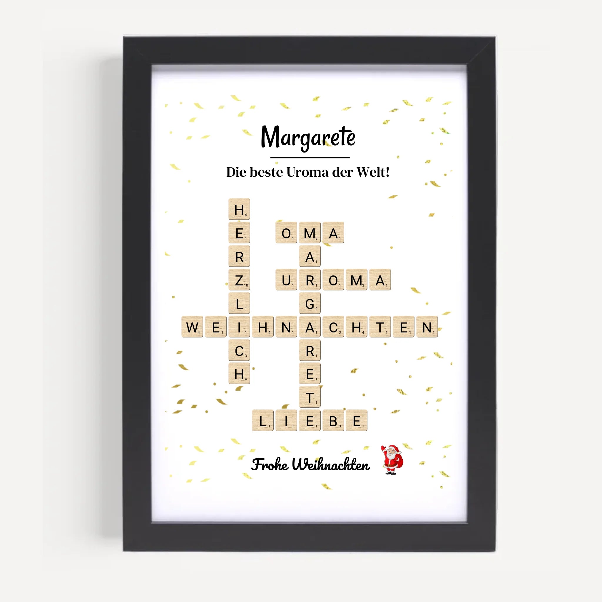 Uroma Weihnachtsgeschenk Bild Scrabble Style personalisierbar - Cantty