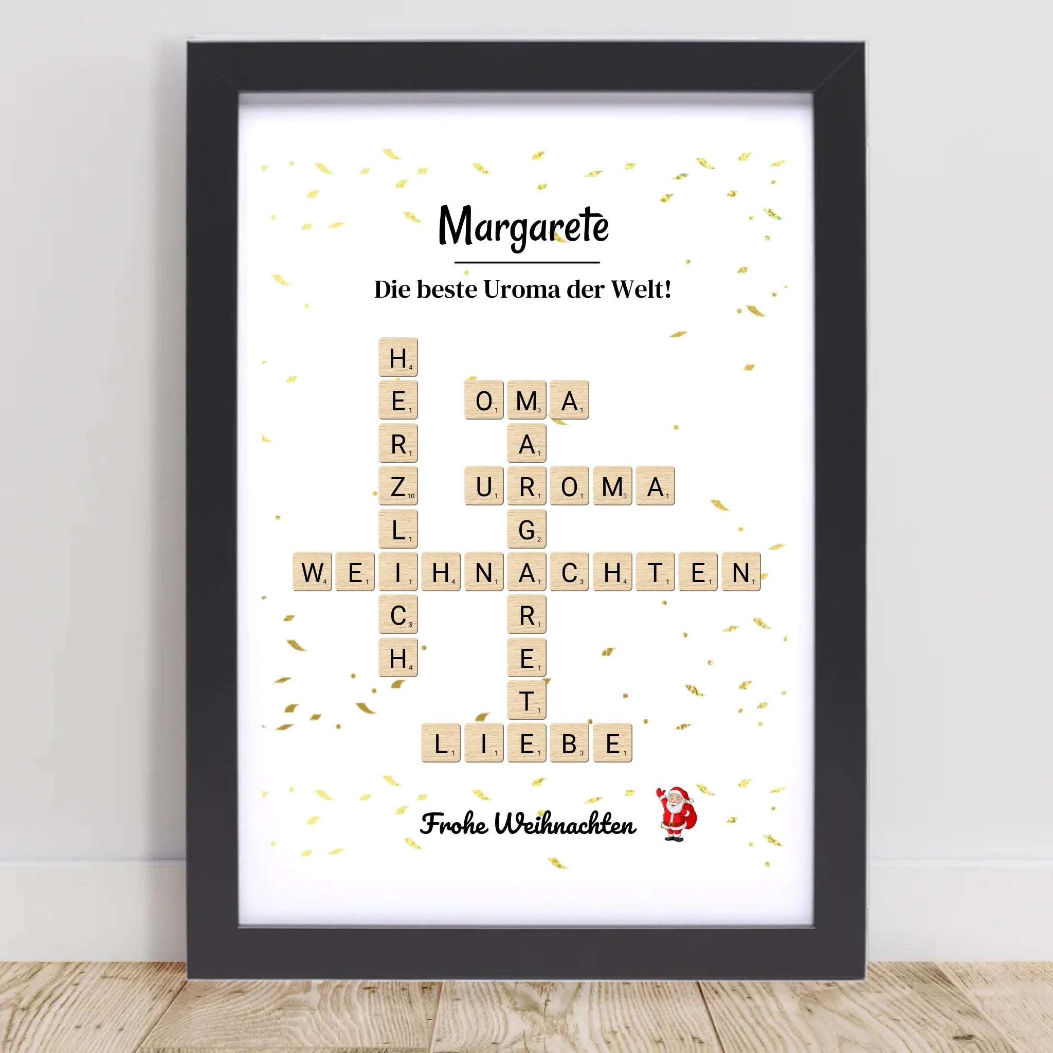 Uroma Weihnachtsgeschenk Bild Scrabble Style personalisierbar - Cantty