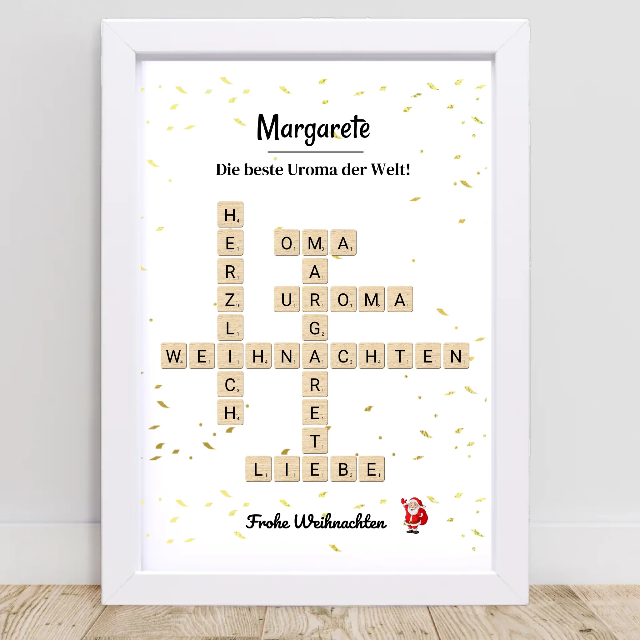 Uroma Weihnachtsgeschenk Bild Scrabble Style personalisierbar - Cantty