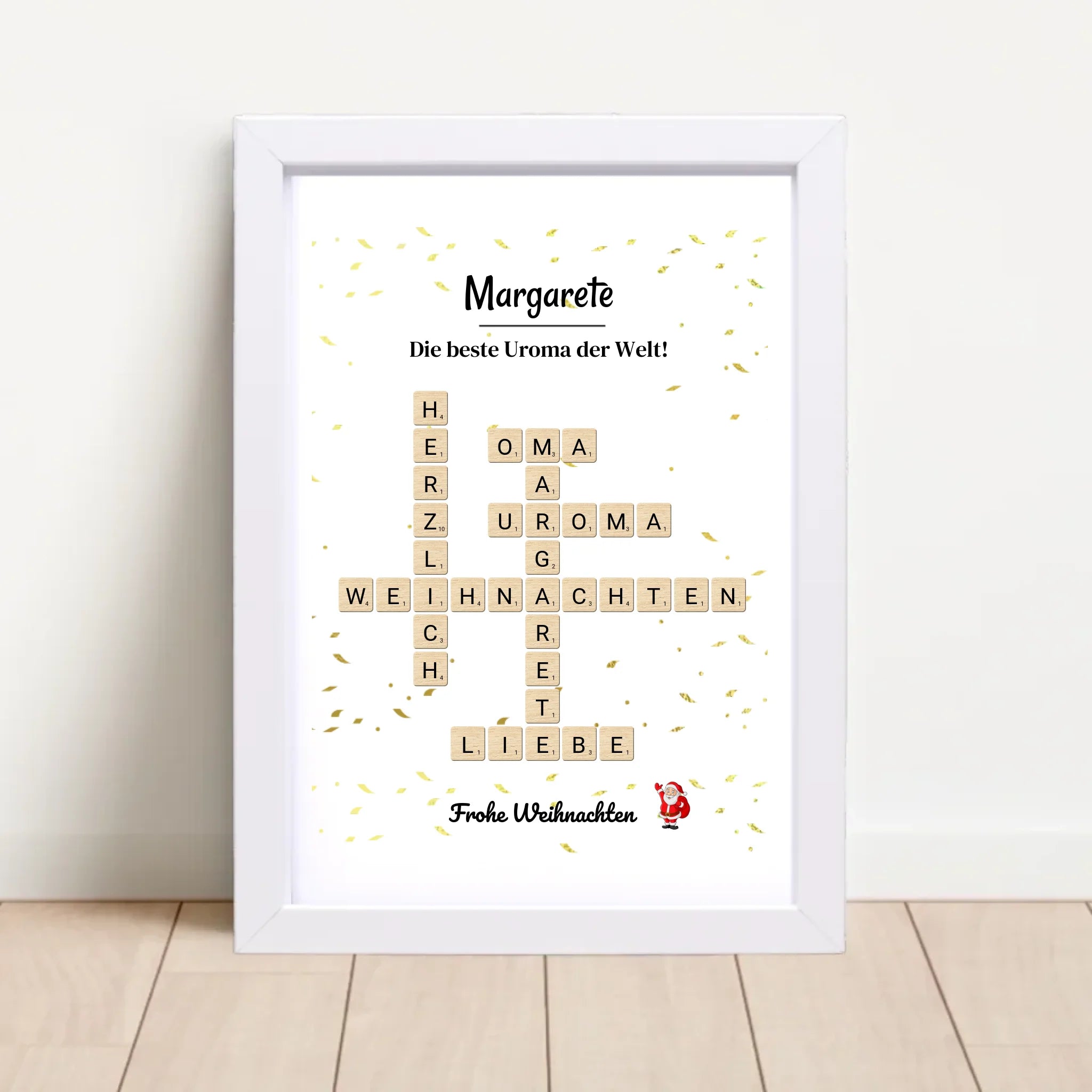 Uroma Weihnachtsgeschenk Bild Scrabble Style personalisierbar - Cantty