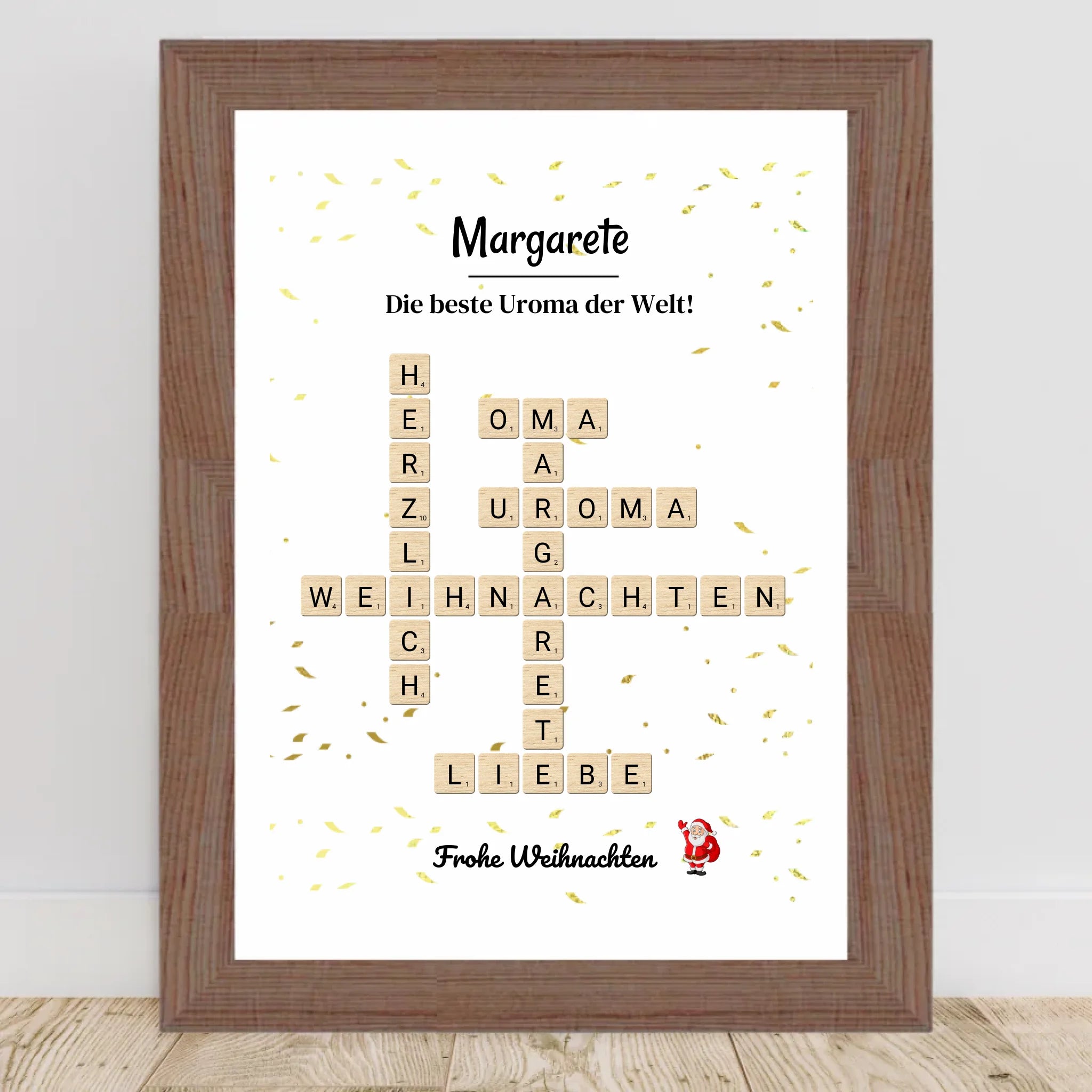 Uroma Weihnachtsgeschenk Bild Scrabble Style personalisierbar - Cantty
