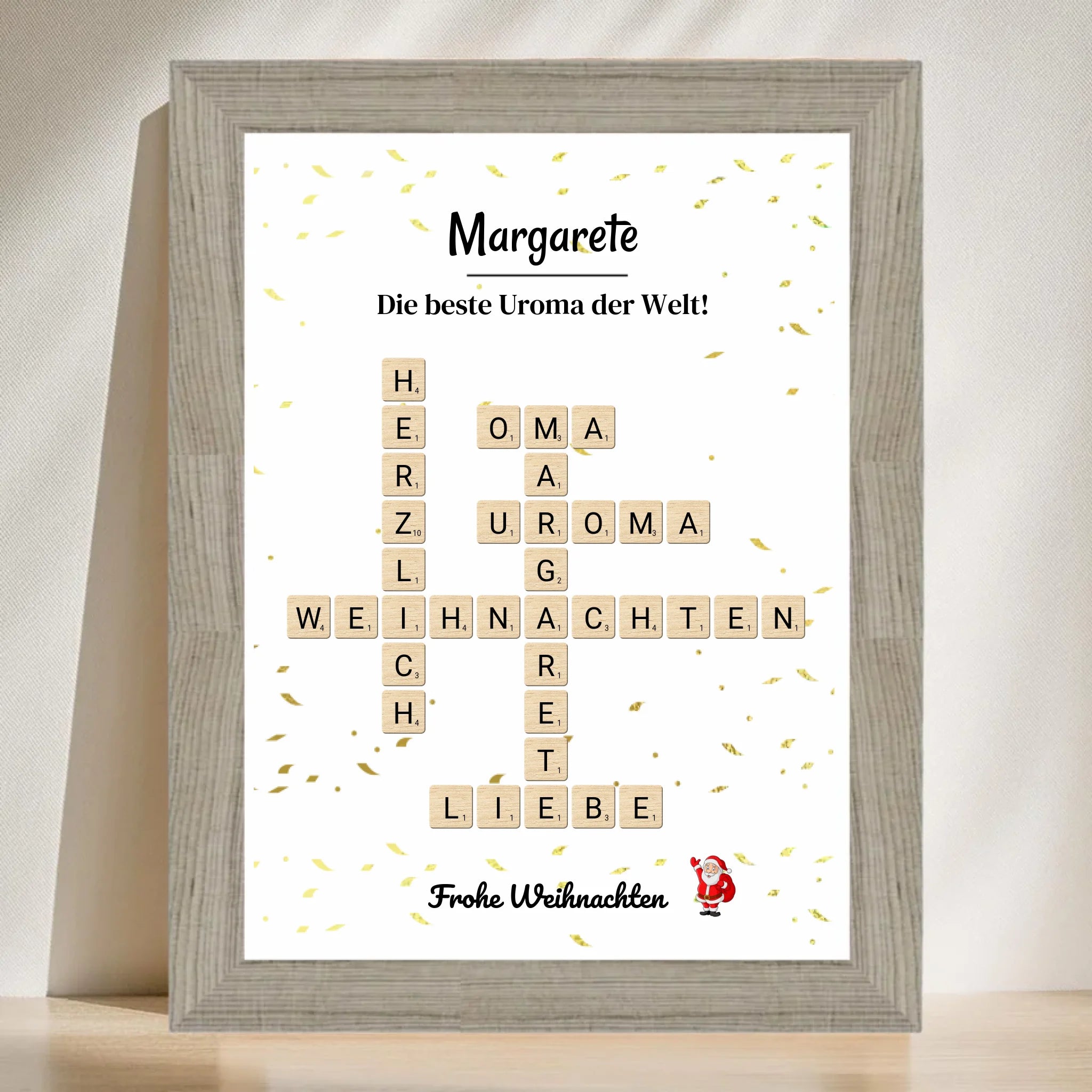 Uroma Weihnachtsgeschenk Bild Scrabble Style personalisierbar - Cantty