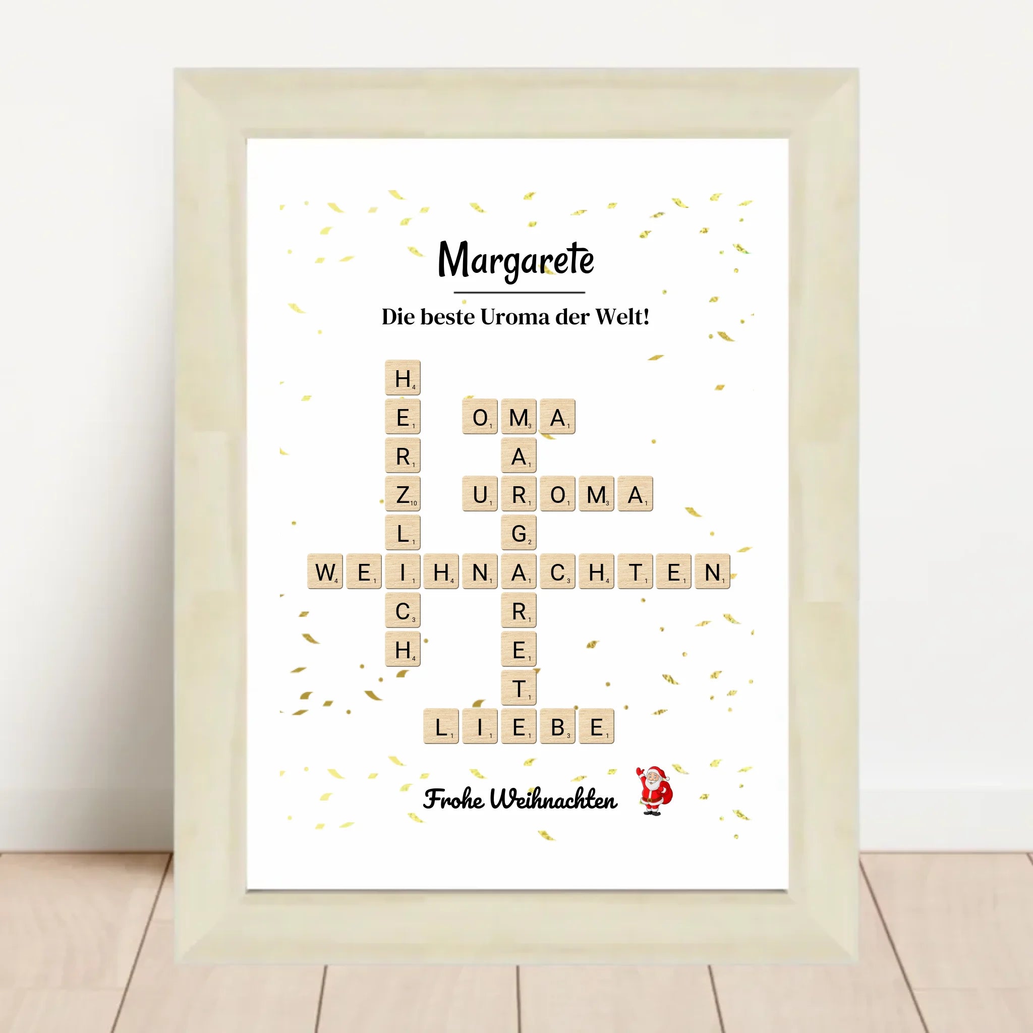 Uroma Weihnachtsgeschenk Bild Scrabble Style personalisierbar - Cantty