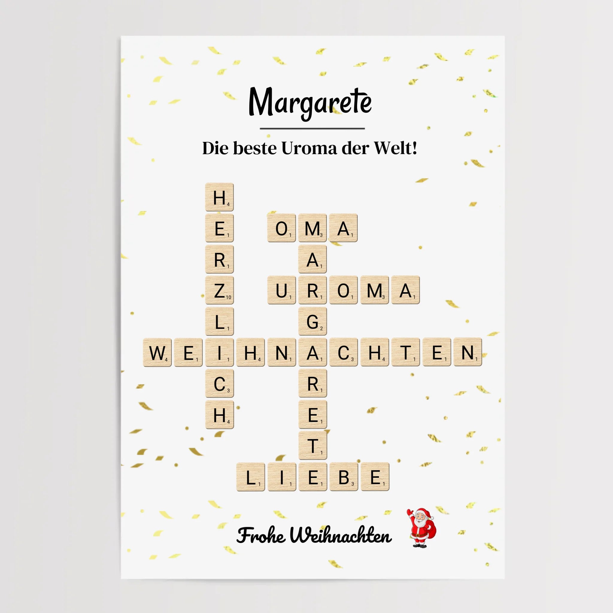 Uroma Weihnachtsgeschenk Bild Scrabble Style personalisierbar - Cantty