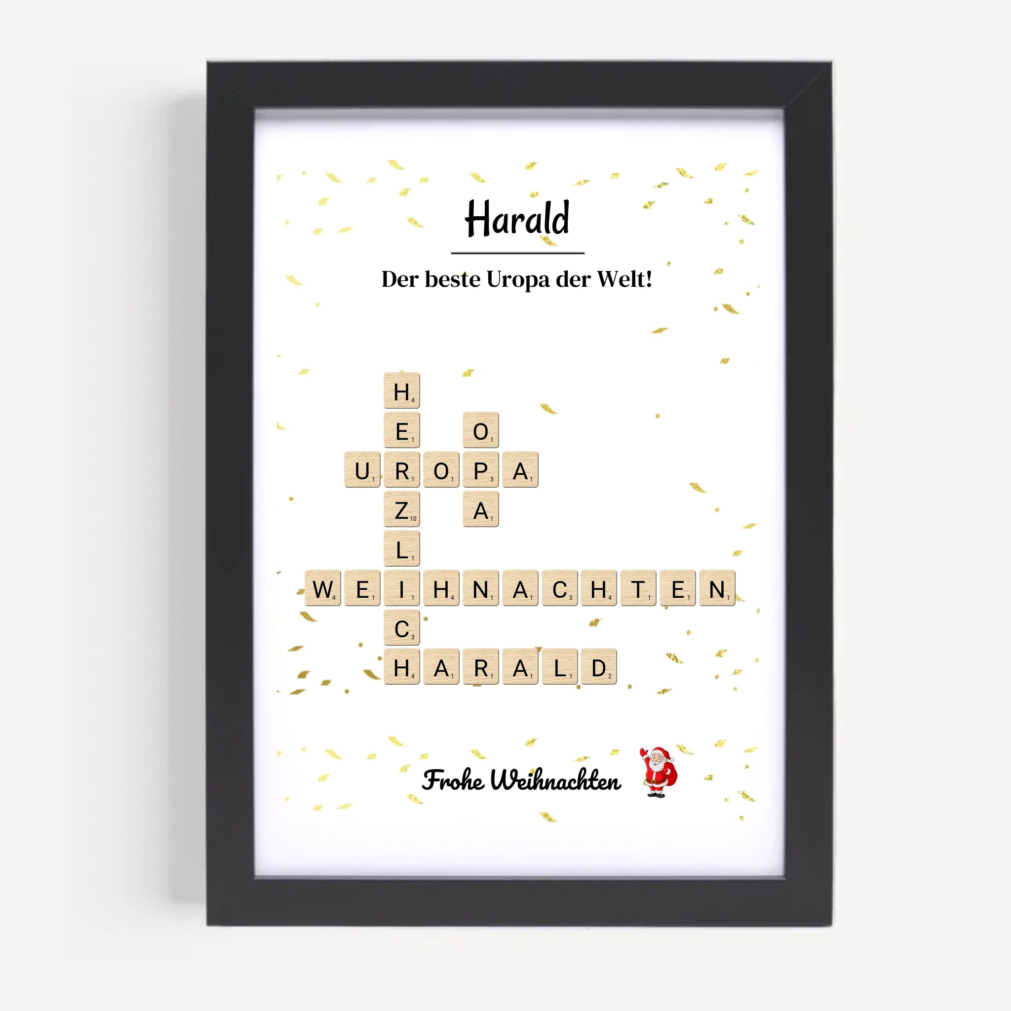 Uropa Weihnachtsgeschenk Bild Scrabble Style personalisierbar - Cantty