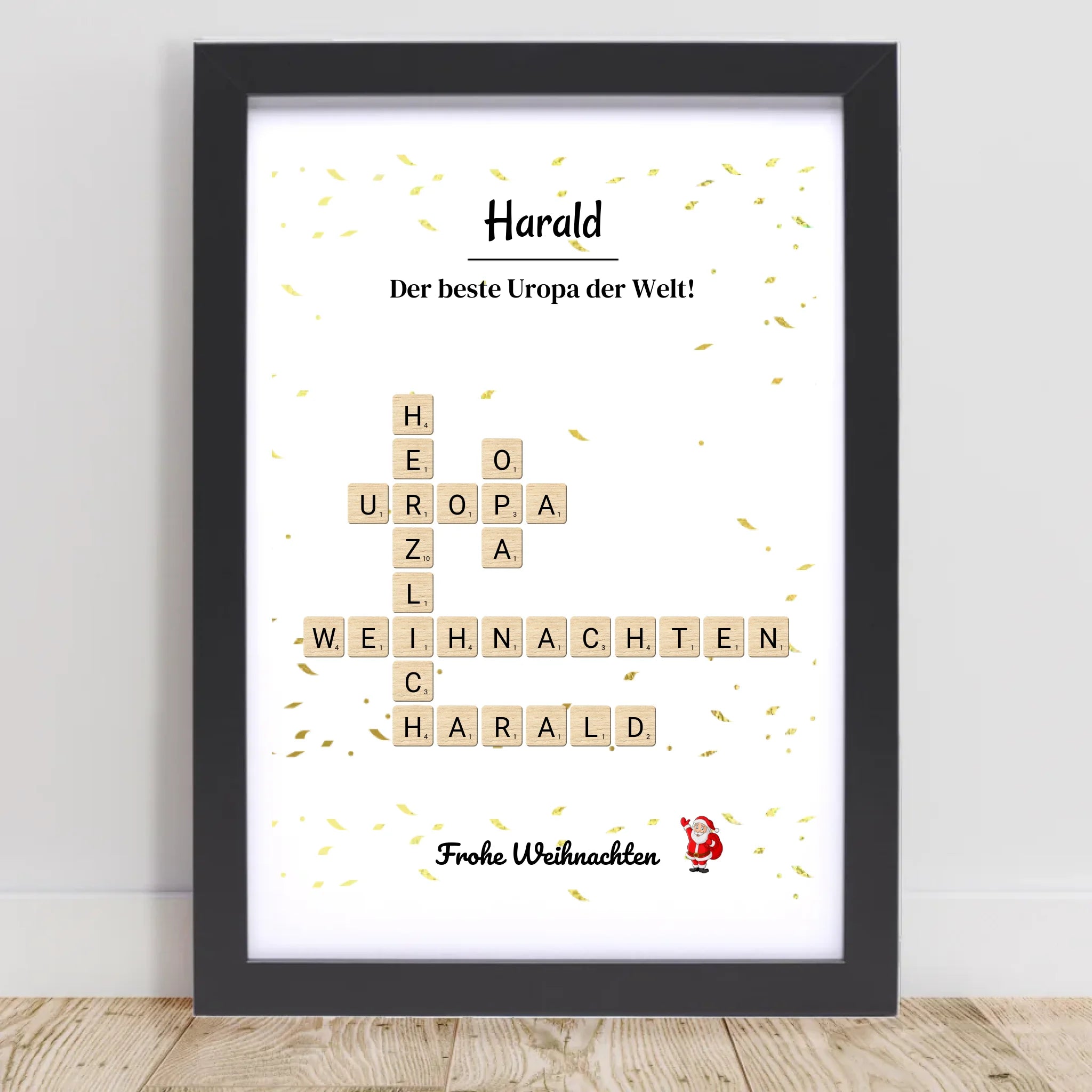 Uropa Weihnachtsgeschenk Bild Scrabble Style personalisierbar - Cantty