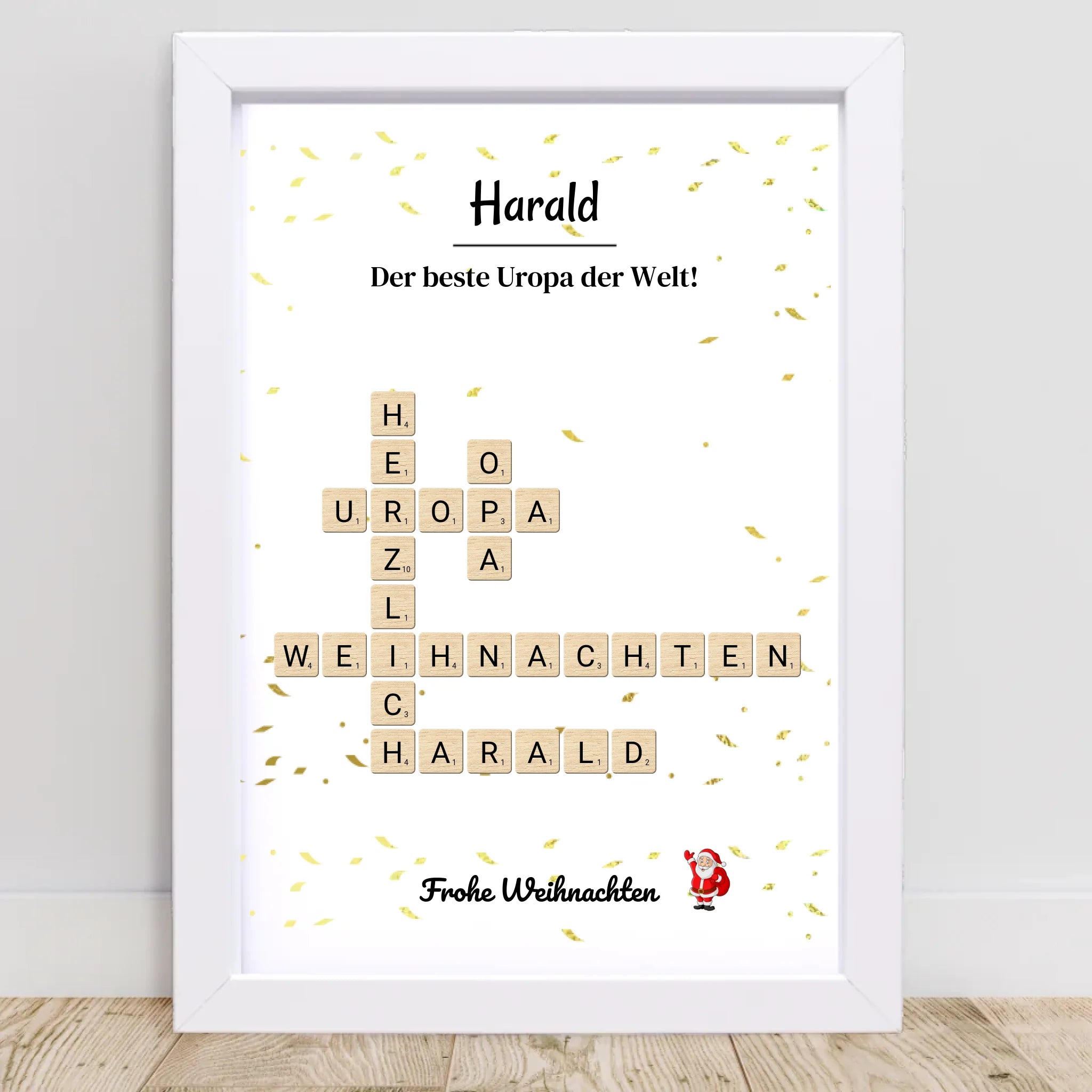 Uropa Weihnachtsgeschenk Bild Scrabble Style personalisierbar - Cantty