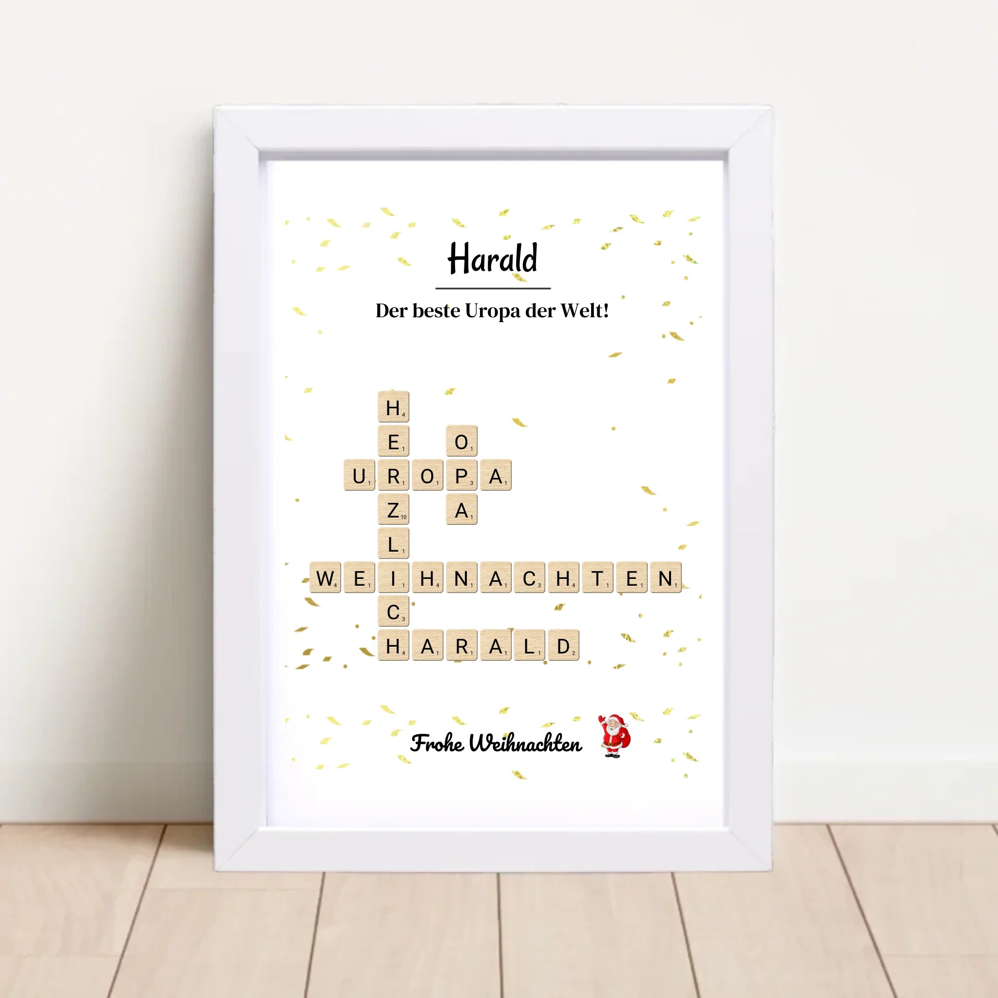 Uropa Weihnachtsgeschenk Bild Scrabble Style personalisierbar - Cantty