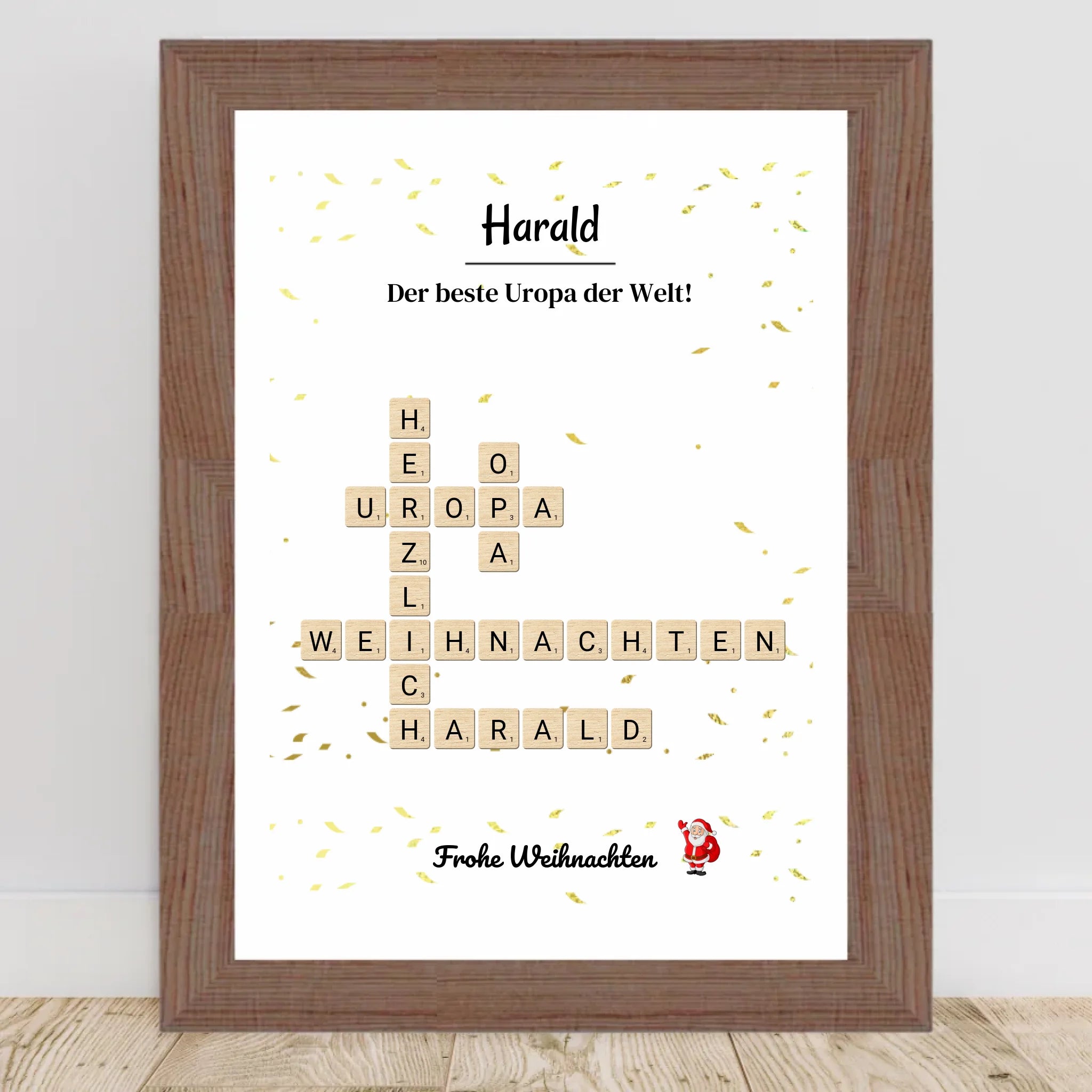 Uropa Weihnachtsgeschenk Bild Scrabble Style personalisierbar - Cantty