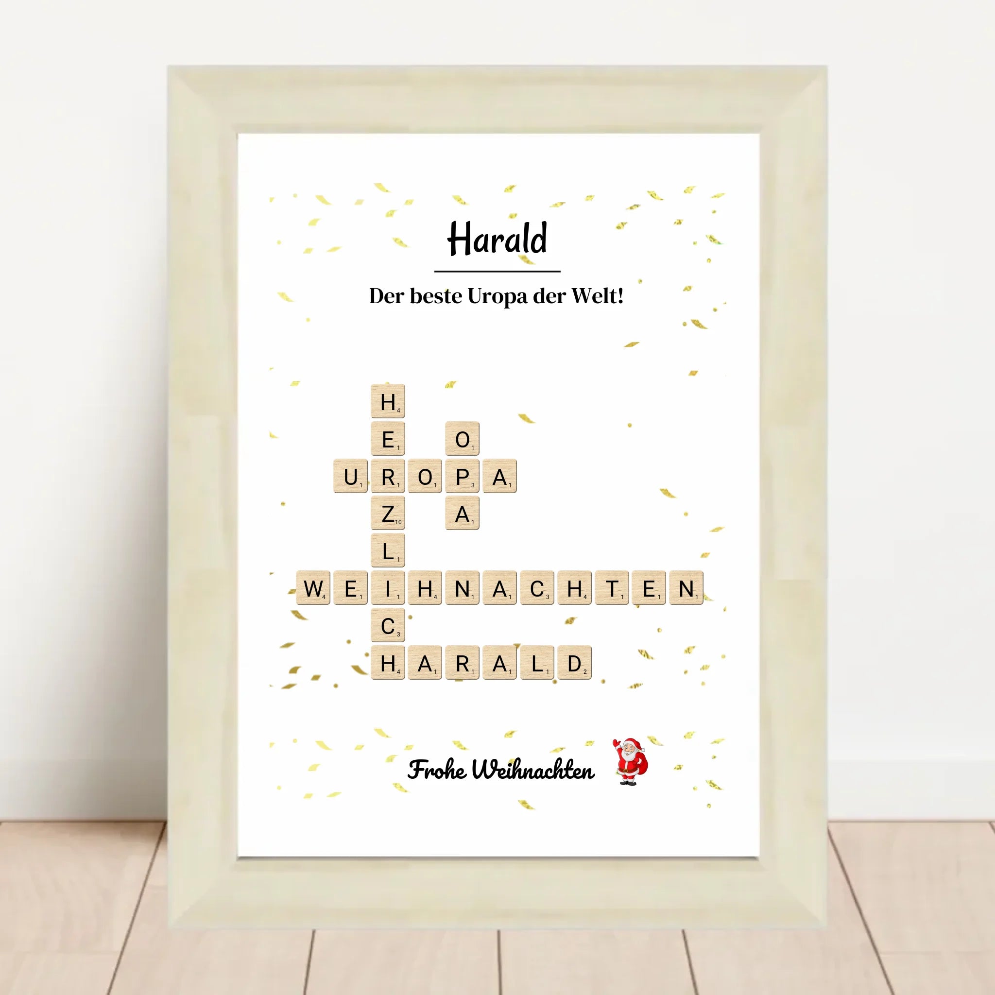 Uropa Weihnachtsgeschenk Bild Scrabble Style personalisierbar - Cantty
