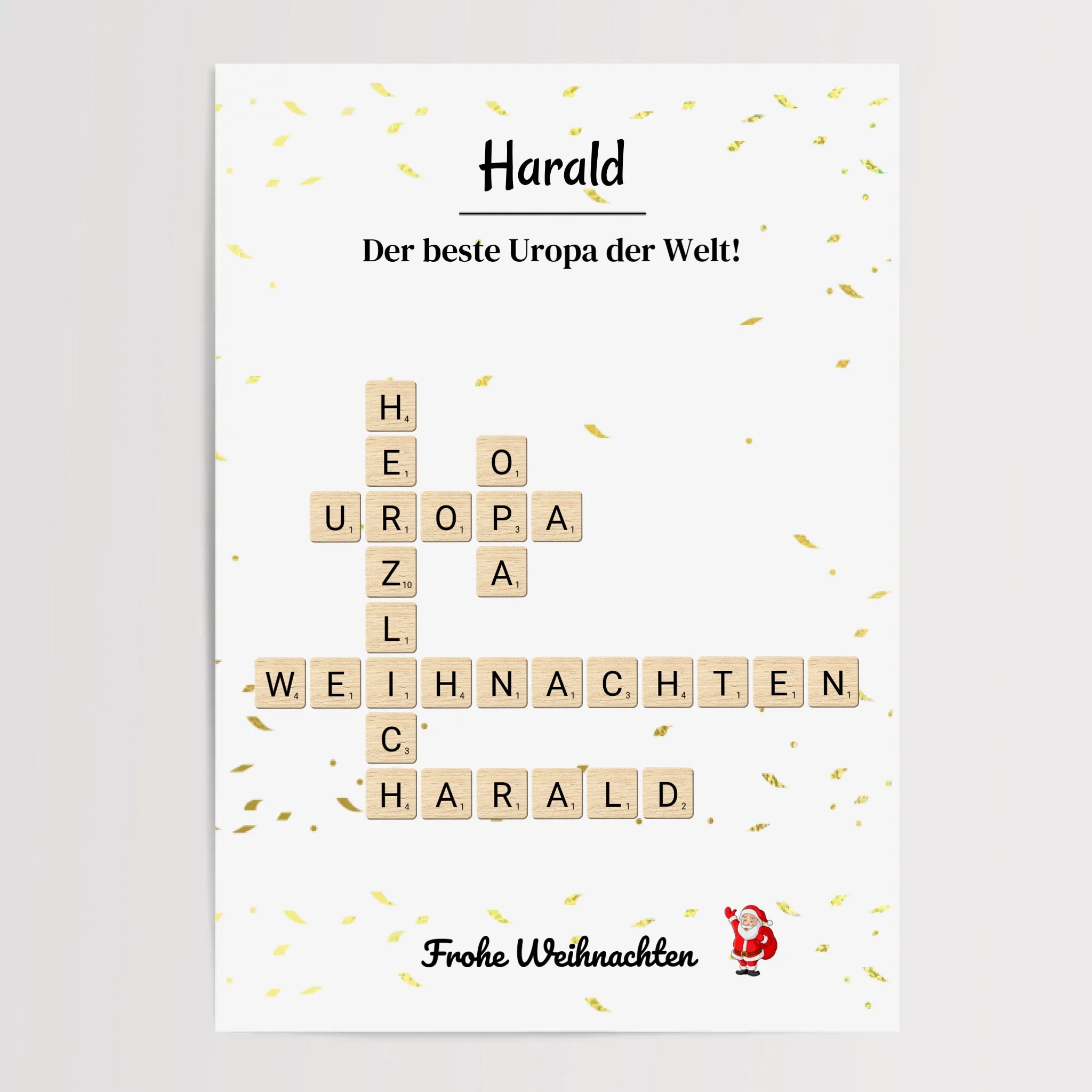 Uropa Weihnachtsgeschenk Bild Scrabble Style personalisierbar - Cantty