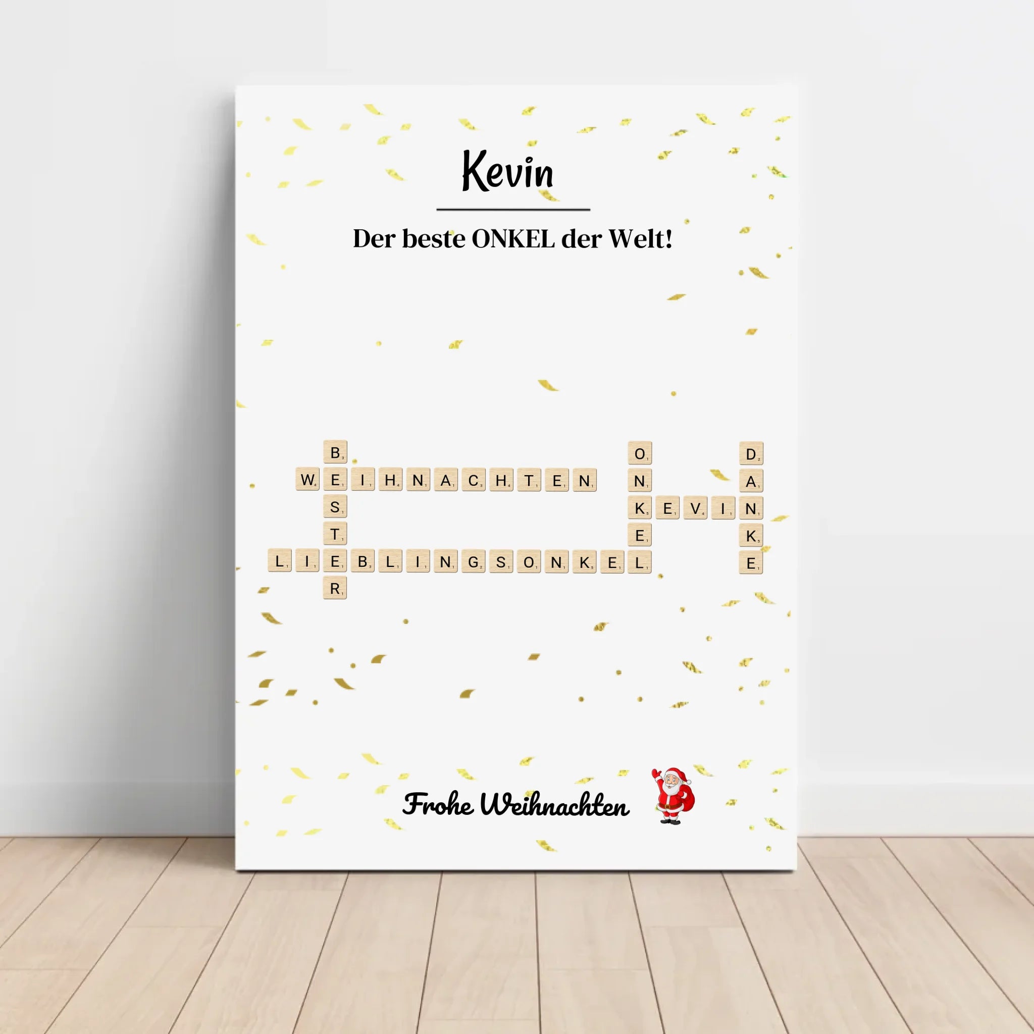 Onkel Weihnachtsgeschenk Bild Scrabble Style personalisierbar - Cantty
