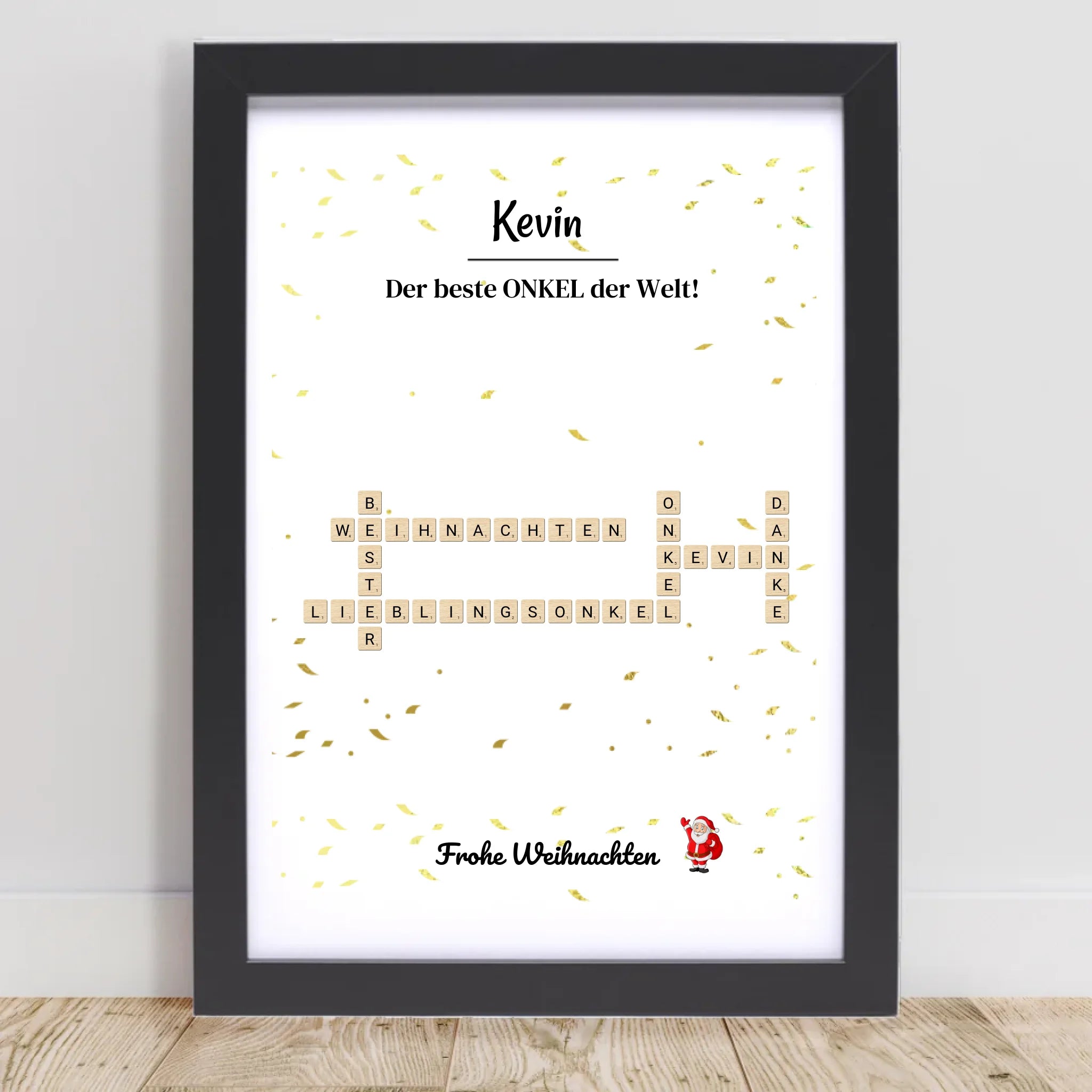 Onkel Weihnachtsgeschenk Bild Scrabble Style personalisierbar - Cantty