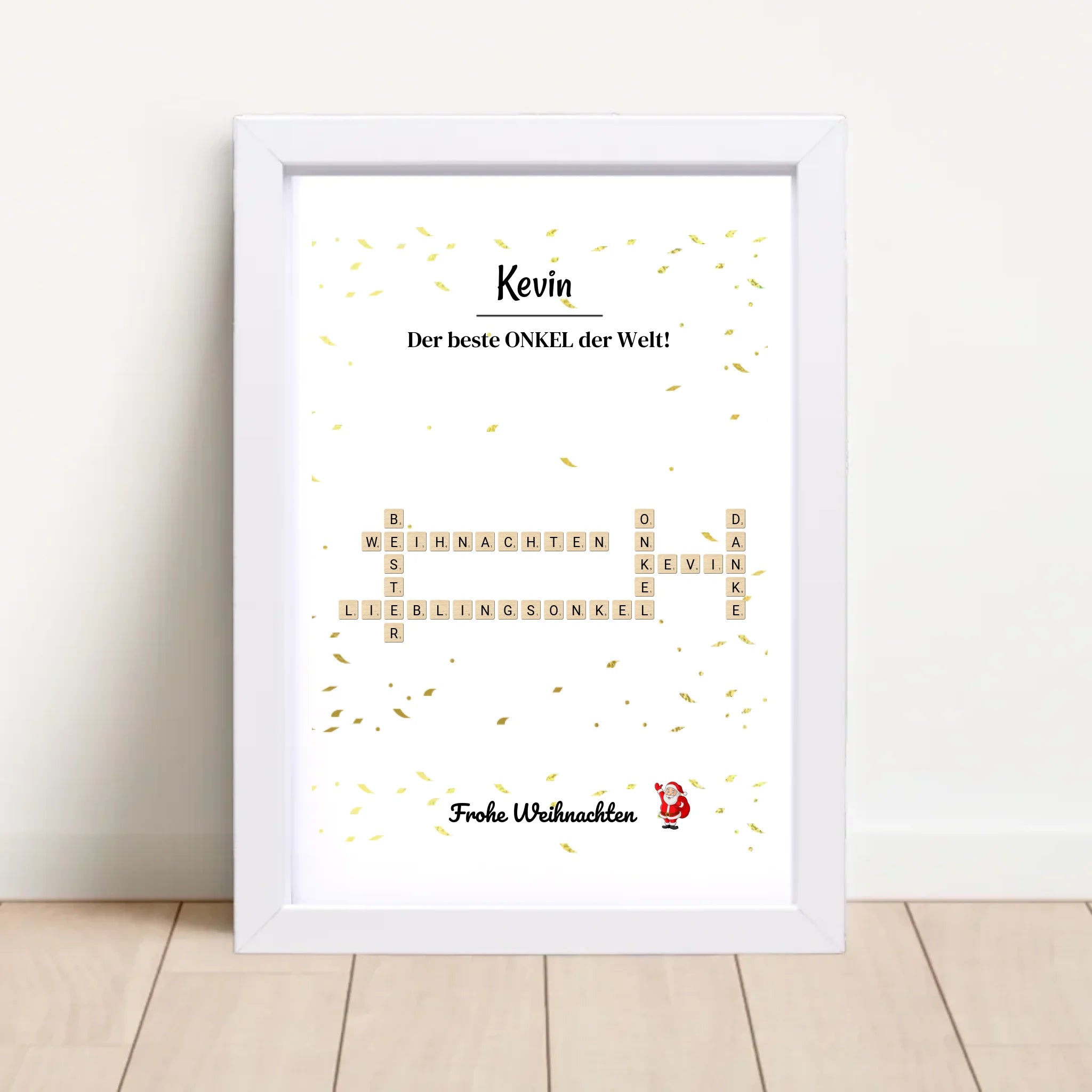 Onkel Weihnachtsgeschenk Bild Scrabble Style personalisierbar - Cantty