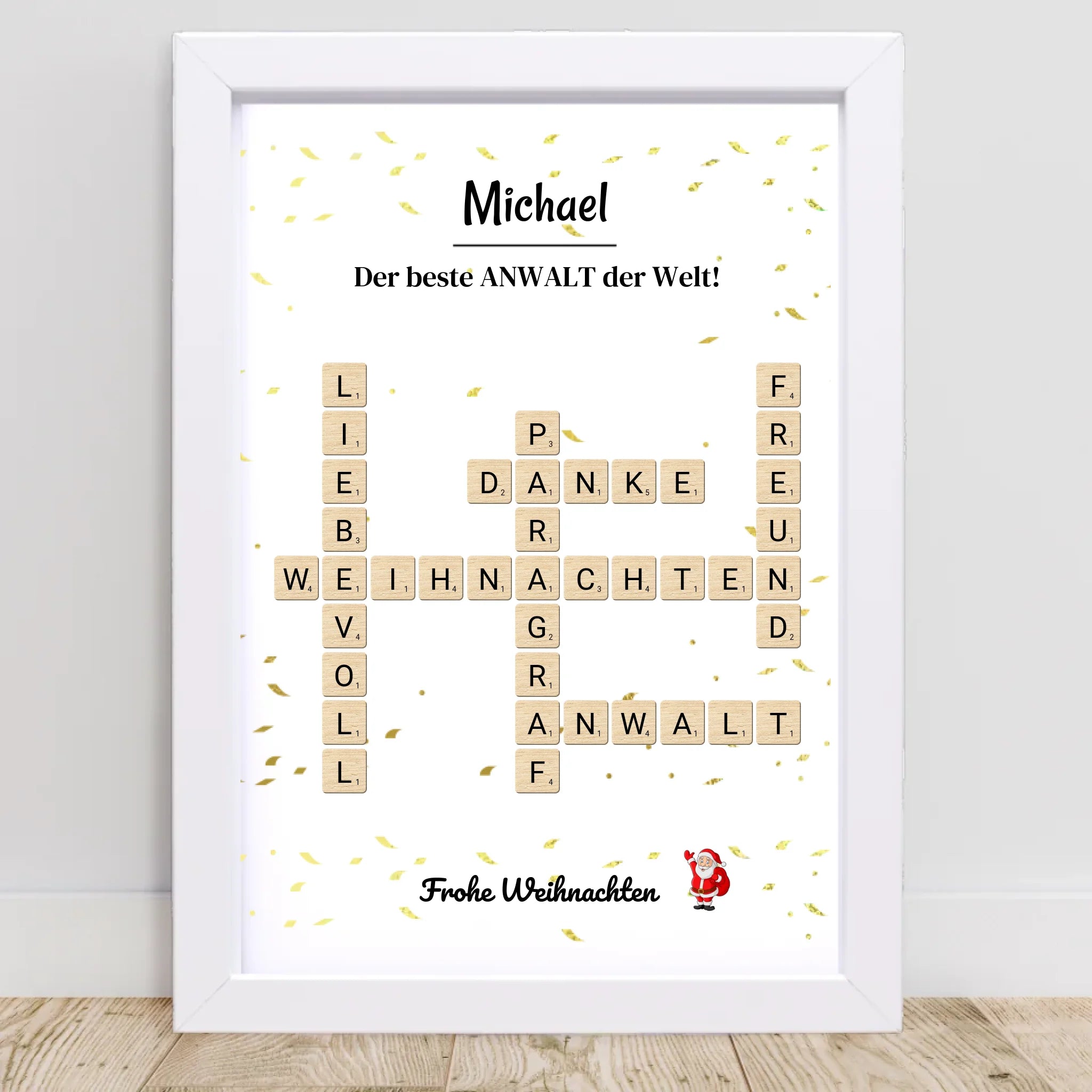 Anwalt Weihnachtsgeschenk Bild Scrabble Design - Cantty