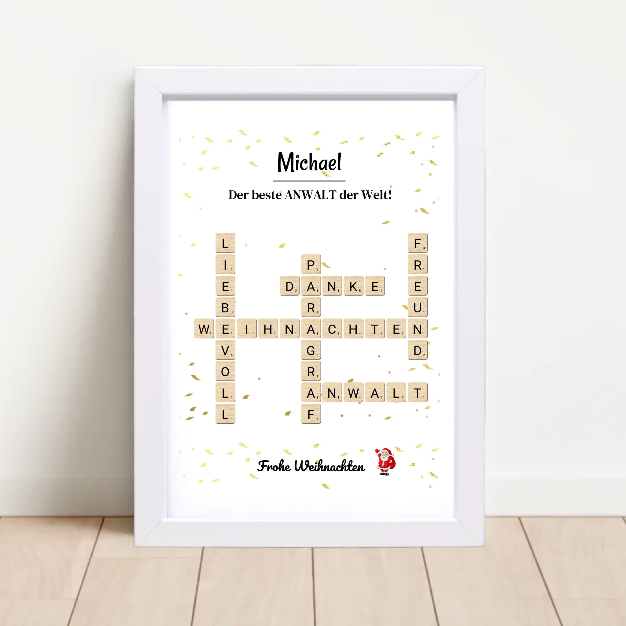 Anwalt Weihnachtsgeschenk Bild Scrabble Design - Cantty