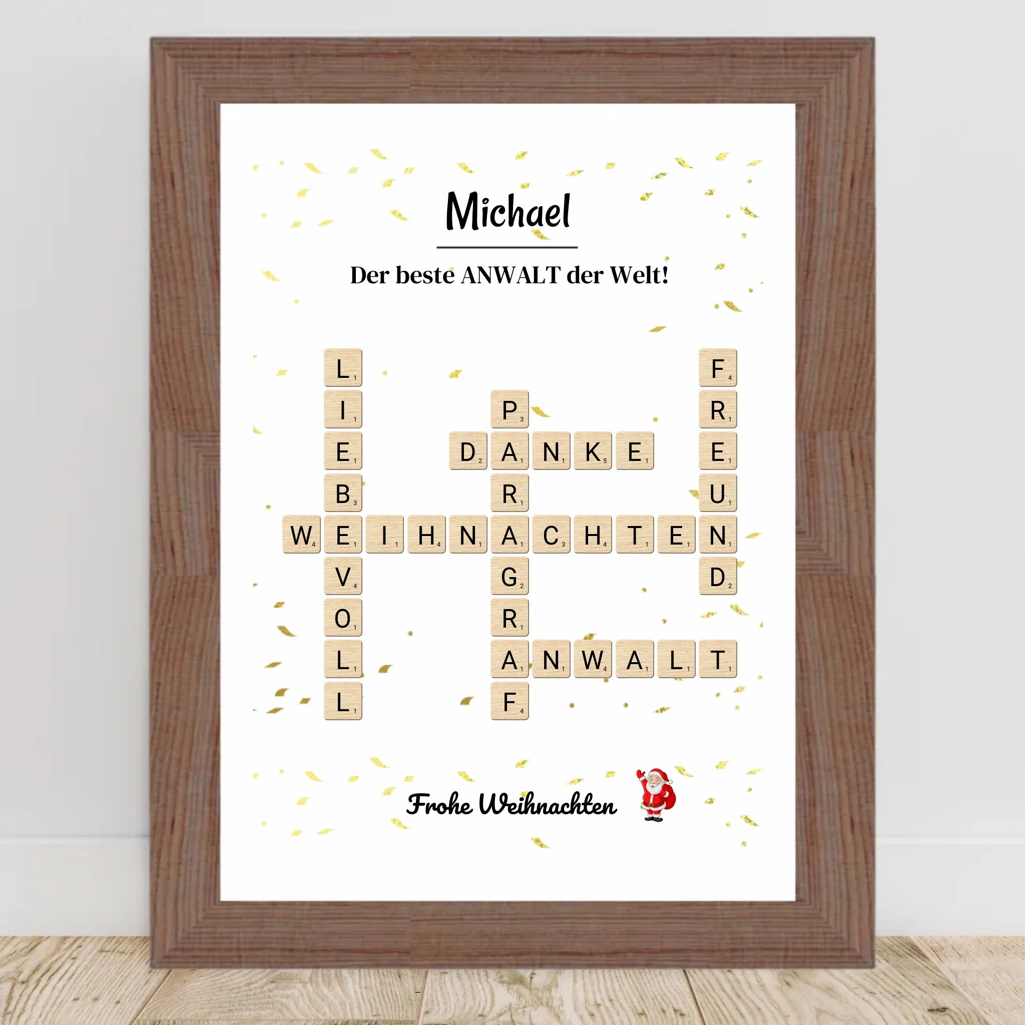 Anwalt Weihnachtsgeschenk Bild Scrabble Design - Cantty