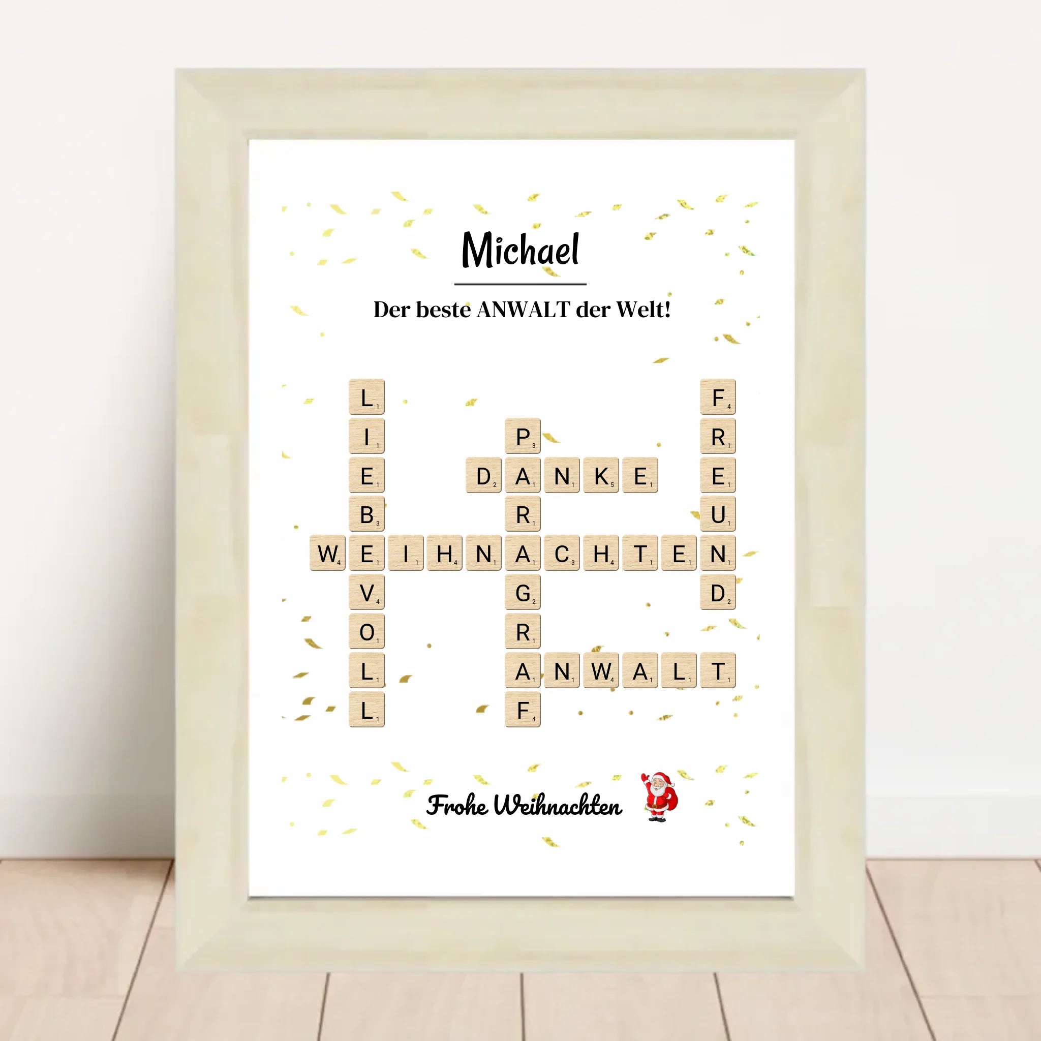 Anwalt Weihnachtsgeschenk Bild Scrabble Design - Cantty
