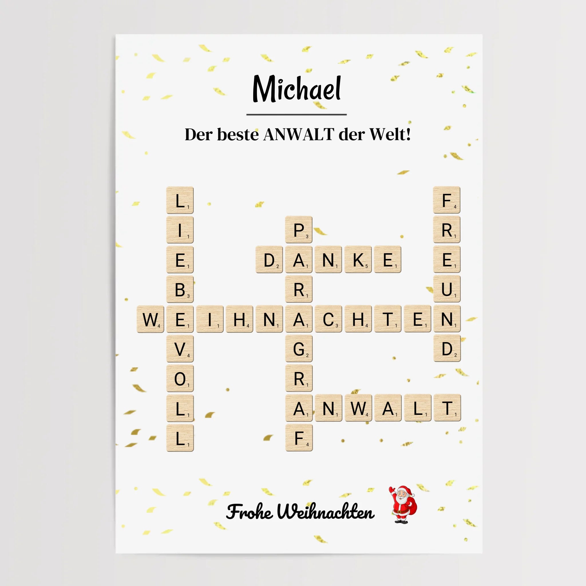 Anwalt Weihnachtsgeschenk Bild Scrabble Design - Cantty