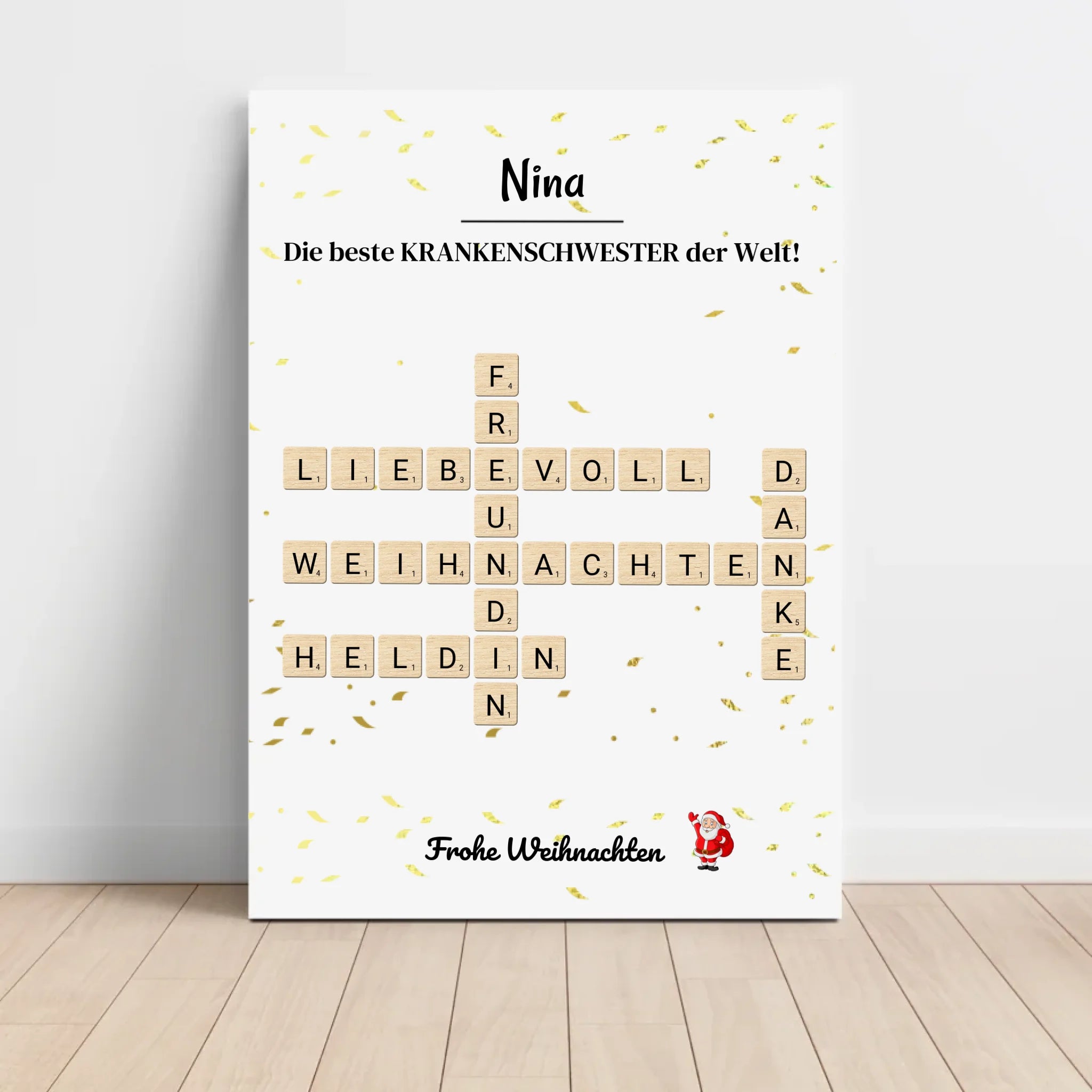 Krankenschwester Weihnachtsgeschenk Poster Scrabble Design - Cantty