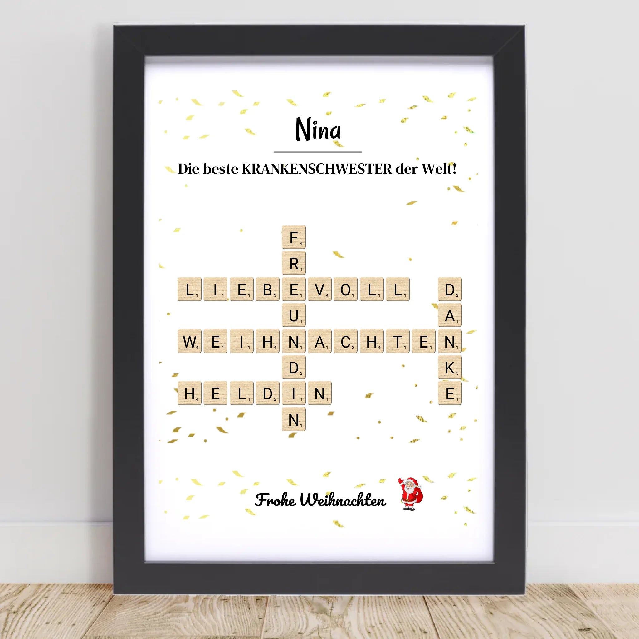 Krankenschwester Weihnachtsgeschenk Poster Scrabble Design - Cantty