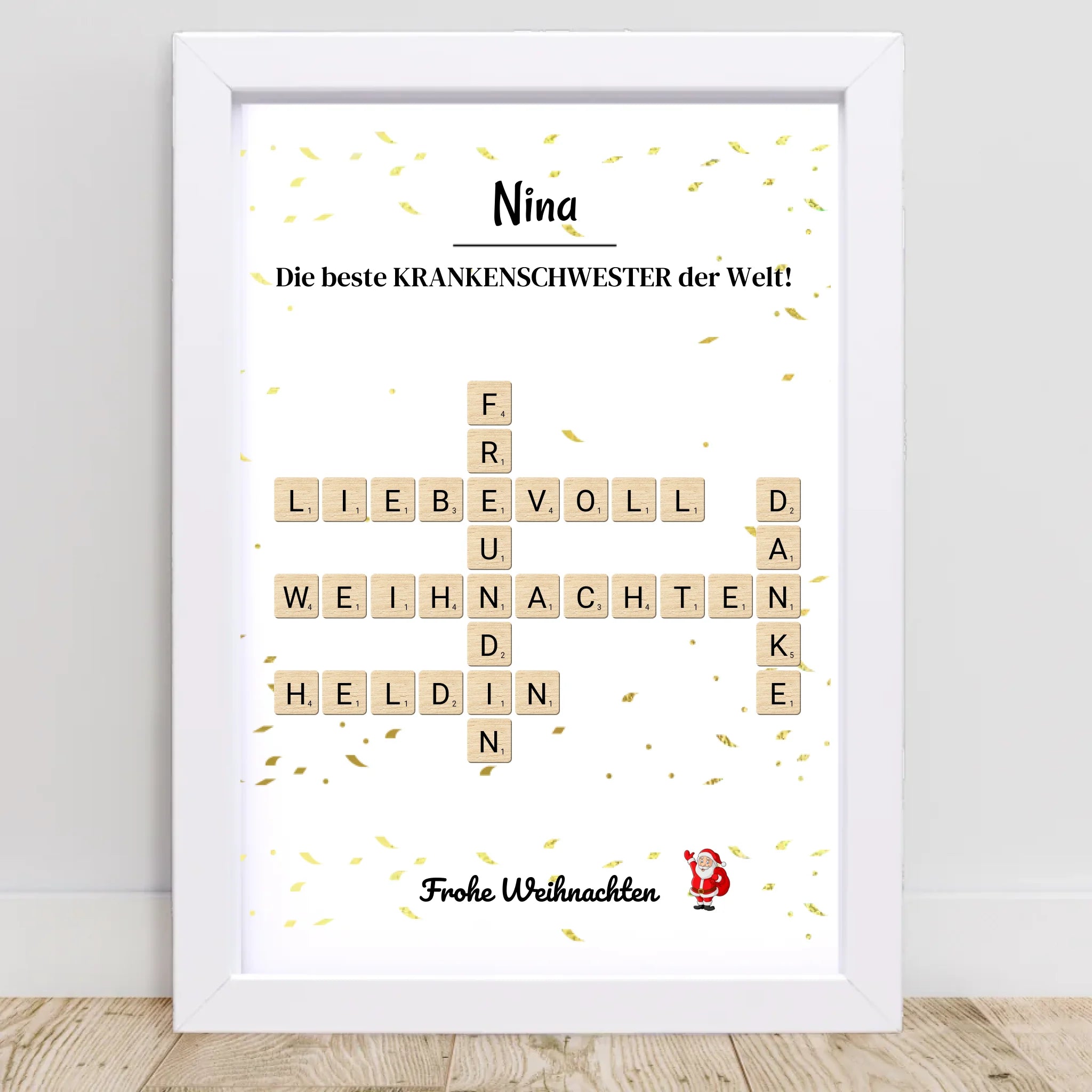 Krankenschwester Weihnachtsgeschenk Poster Scrabble Design - Cantty