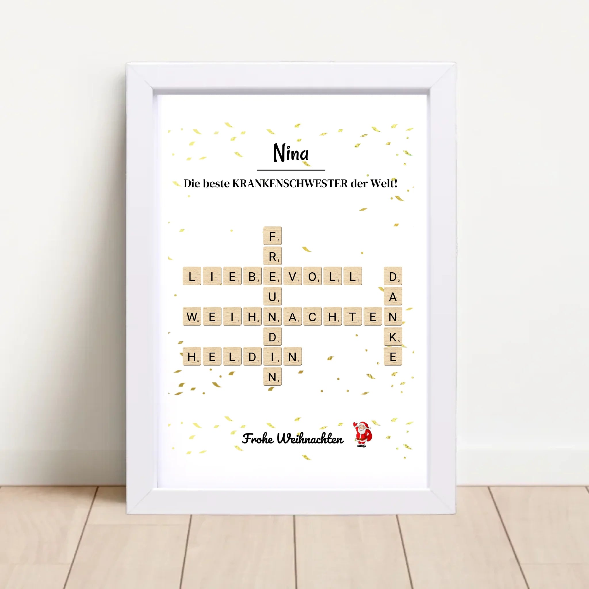 Krankenschwester Weihnachtsgeschenk Poster Scrabble Design - Cantty