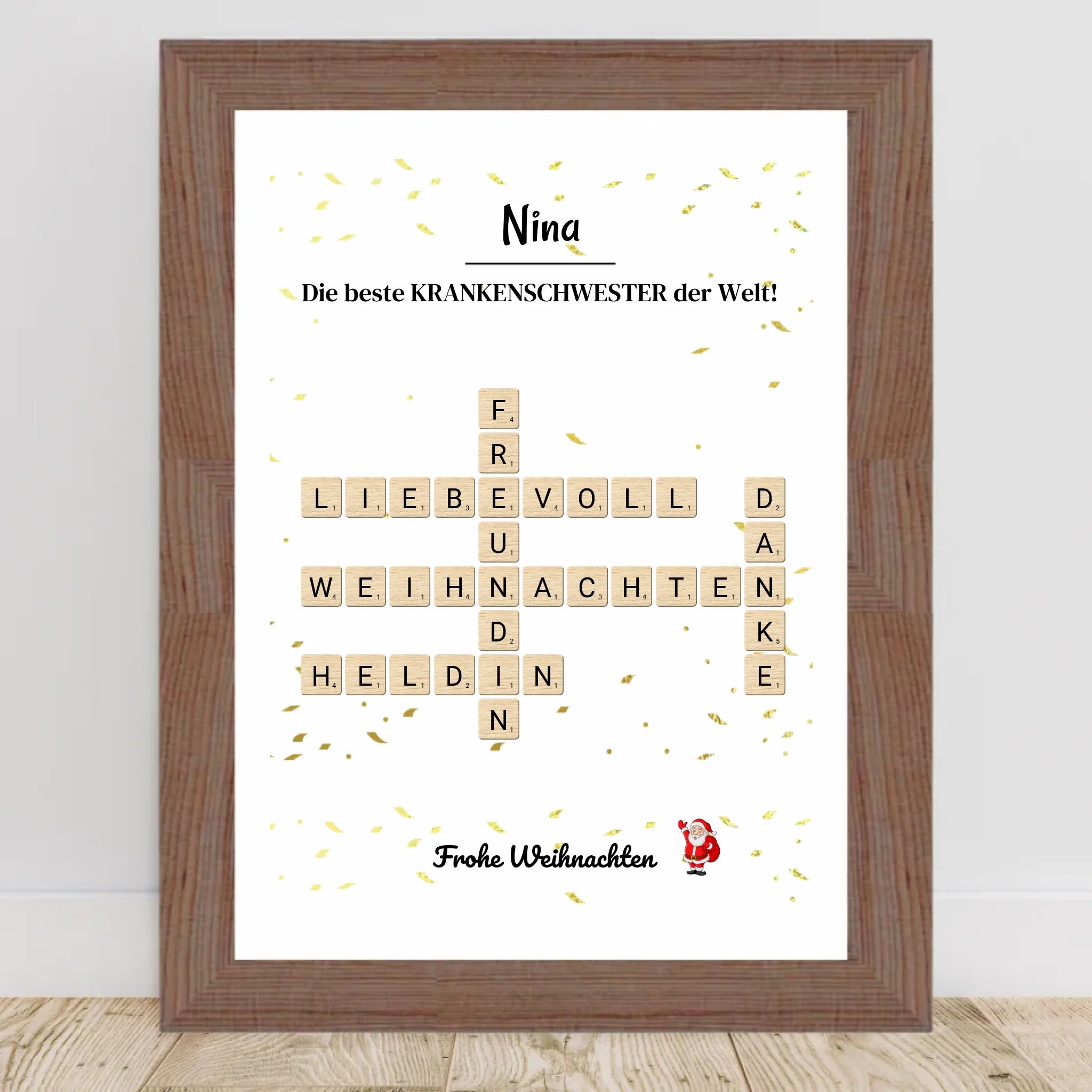 Krankenschwester Weihnachtsgeschenk Poster Scrabble Design - Cantty