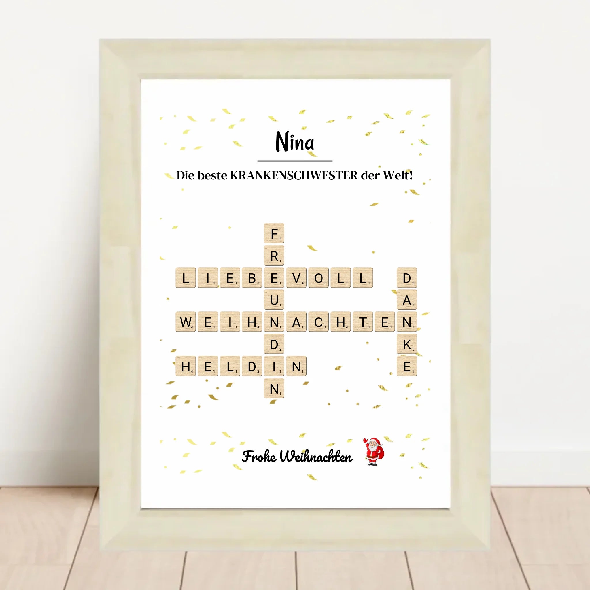 Krankenschwester Weihnachtsgeschenk Poster Scrabble Design - Cantty