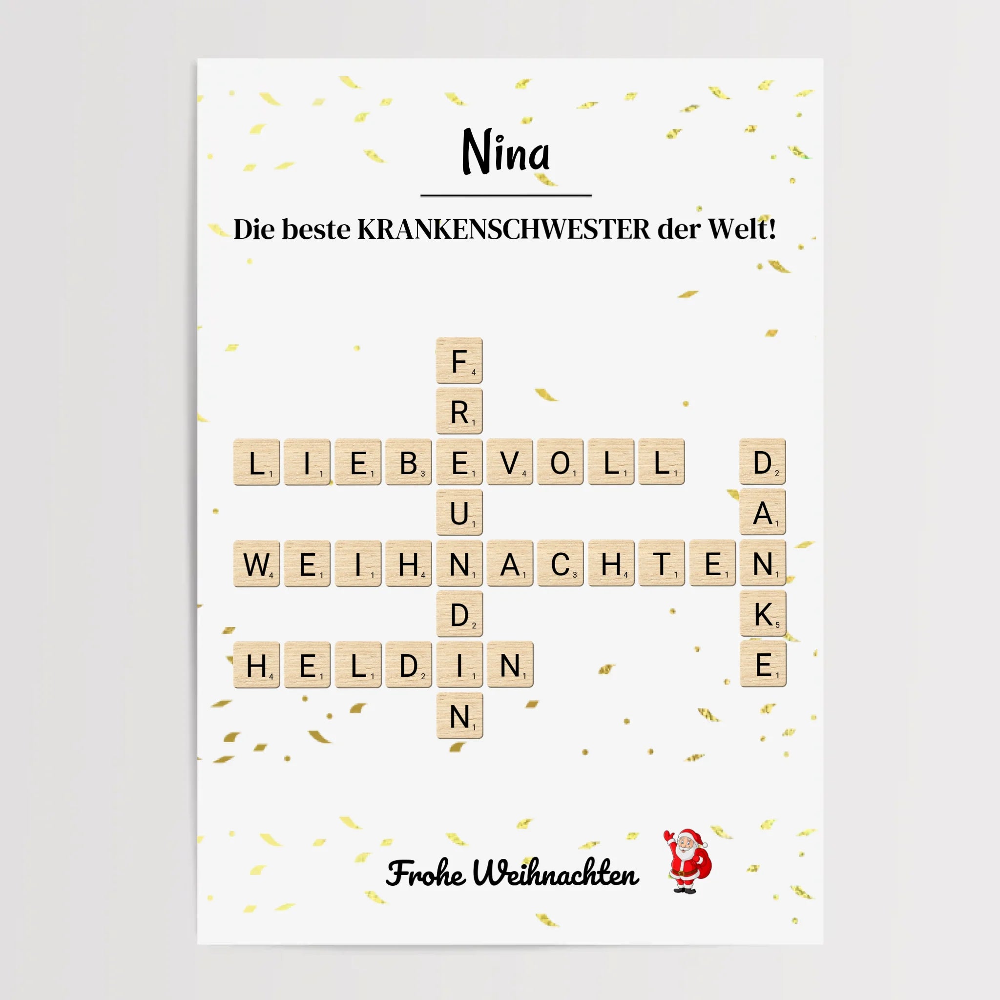 Krankenschwester Weihnachtsgeschenk Poster Scrabble Design - Cantty