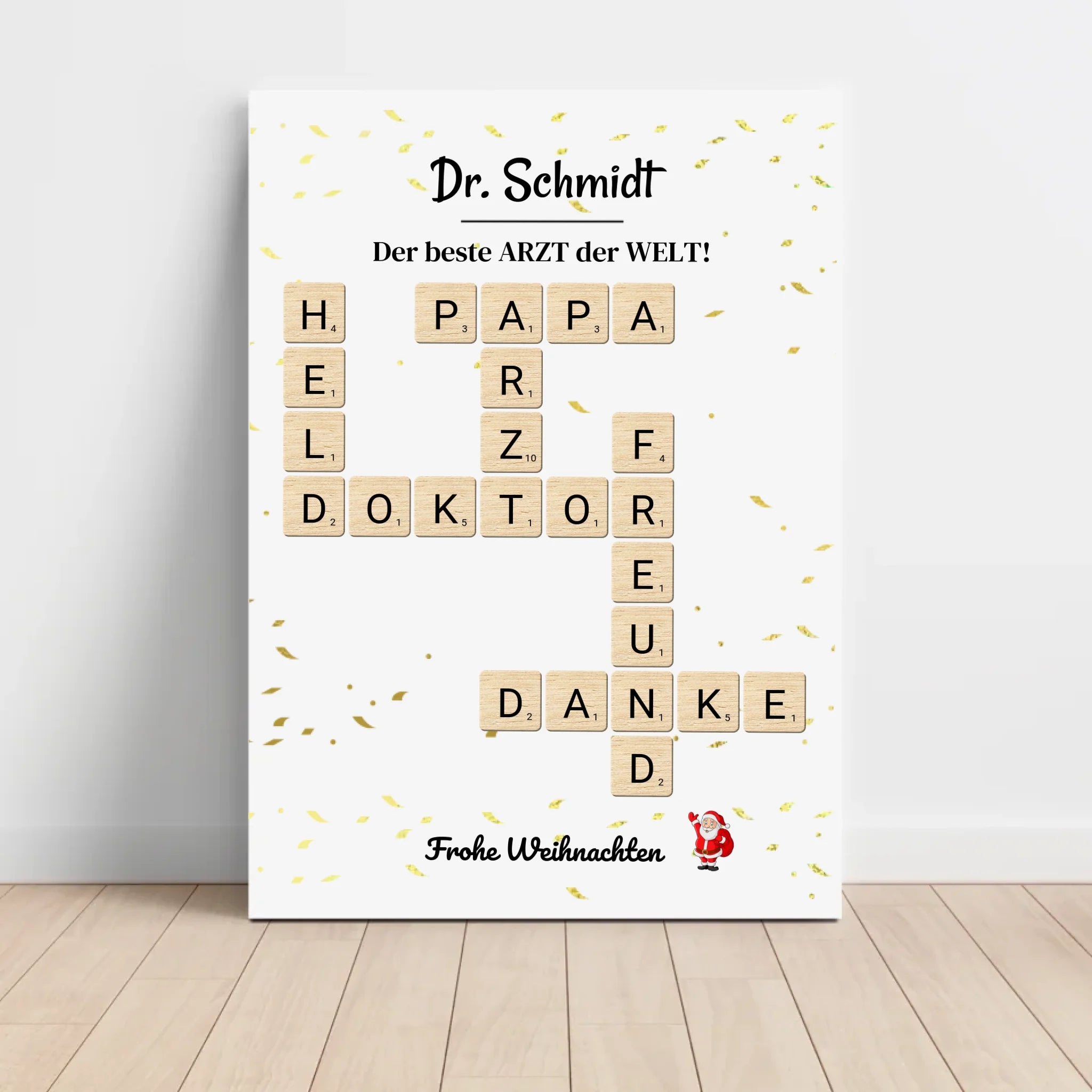 Arzt & Ärztin Weihnachtsgeschenk Poster Scrabble Design - Cantty