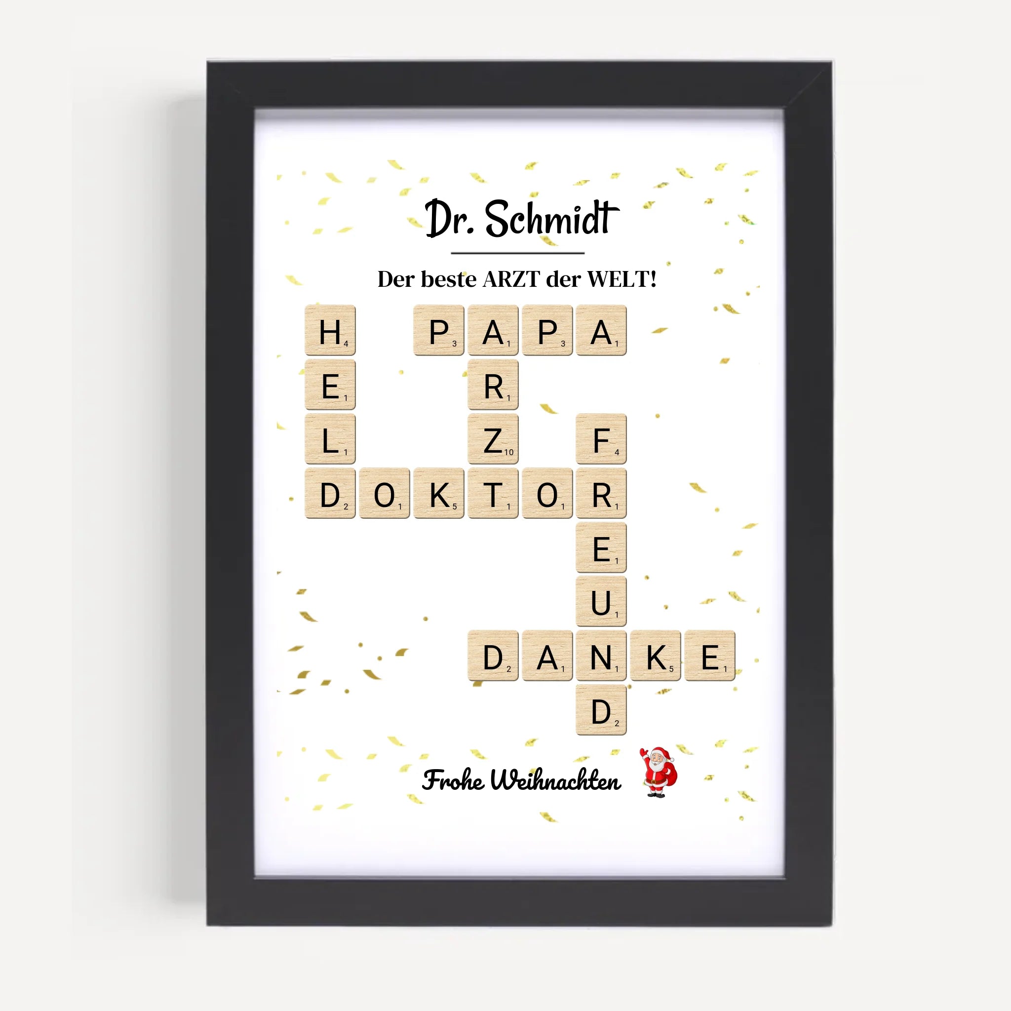 Arzt & Ärztin Weihnachtsgeschenk Poster Scrabble Design - Cantty
