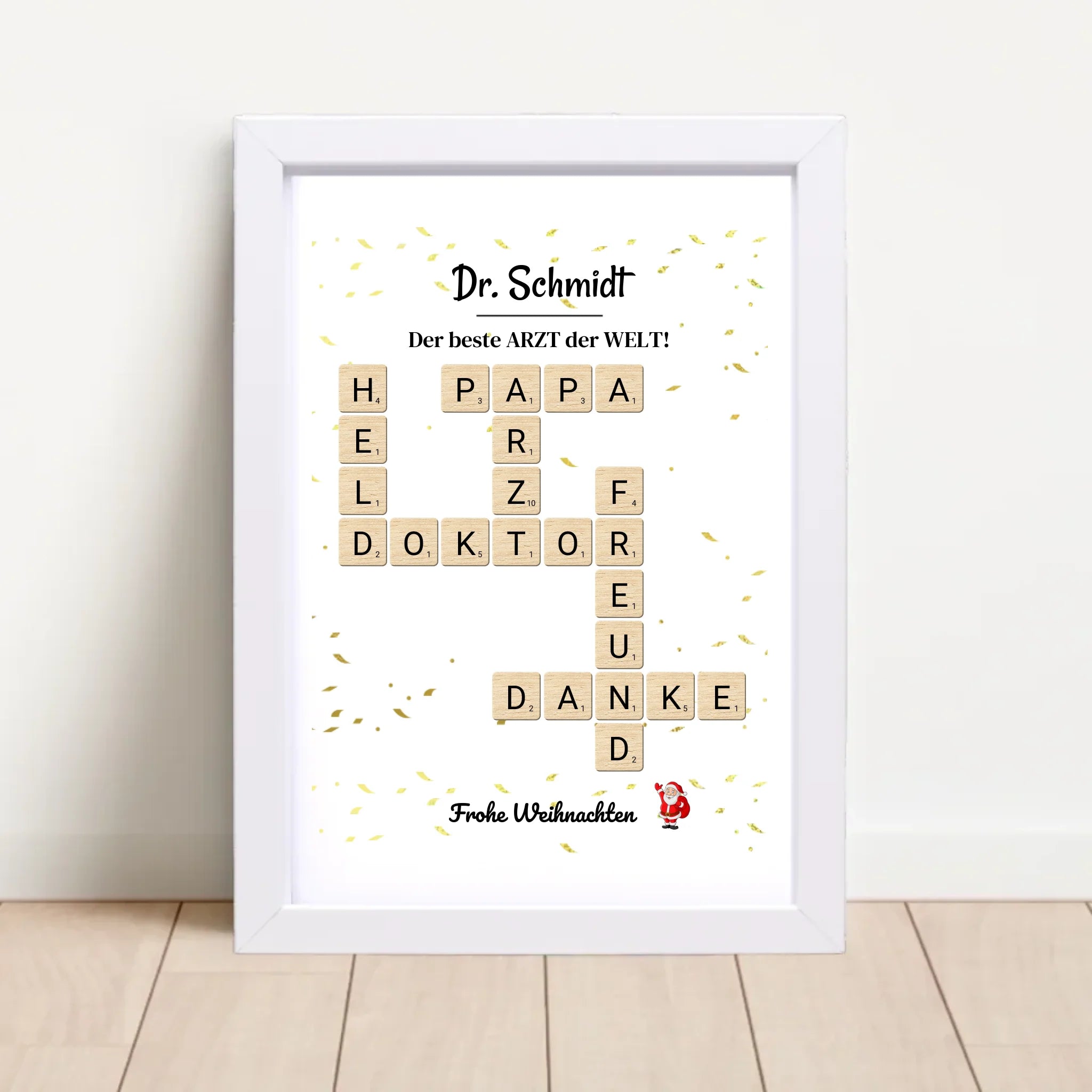 Arzt & Ärztin Weihnachtsgeschenk Poster Scrabble Design - Cantty