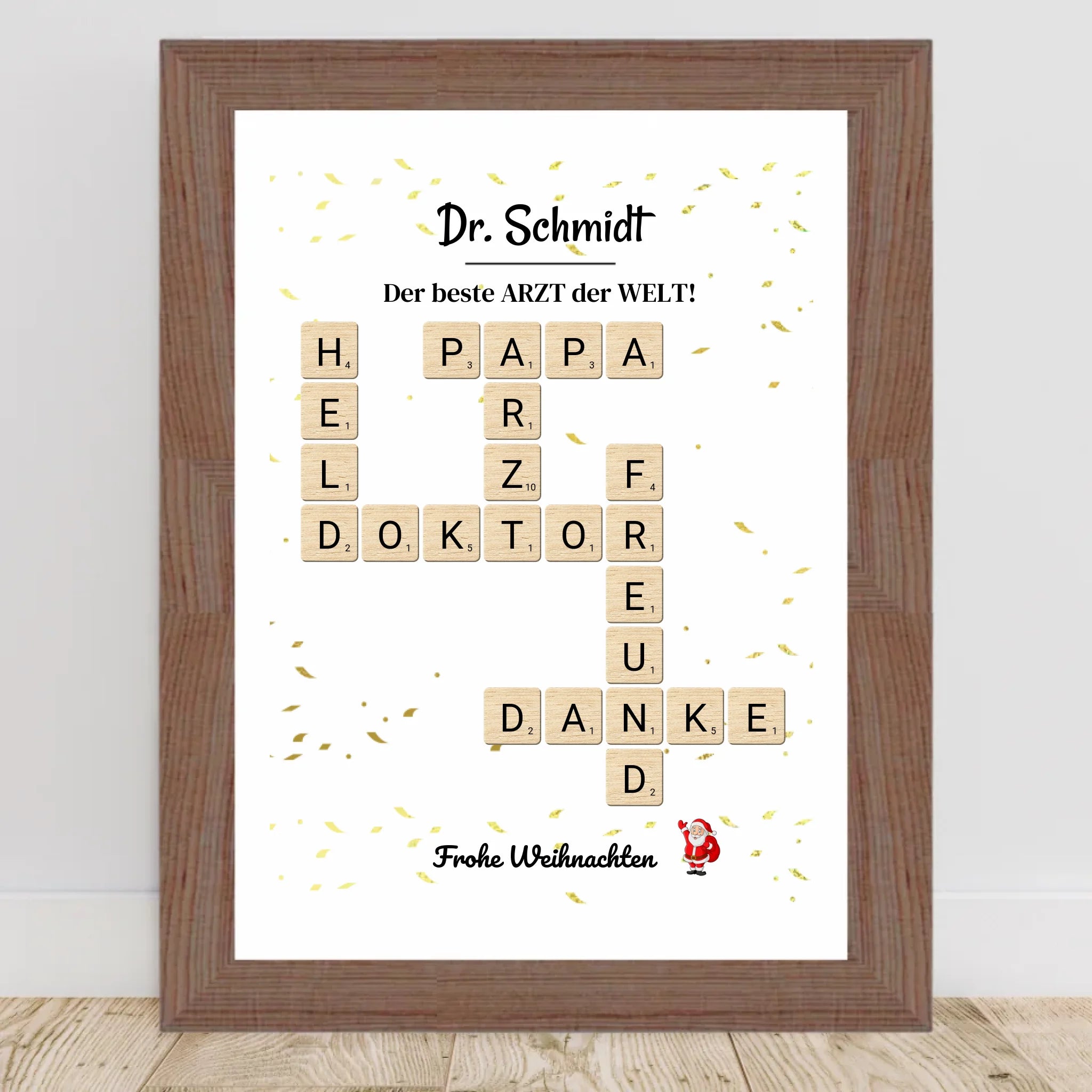 Arzt & Ärztin Weihnachtsgeschenk Poster Scrabble Design - Cantty