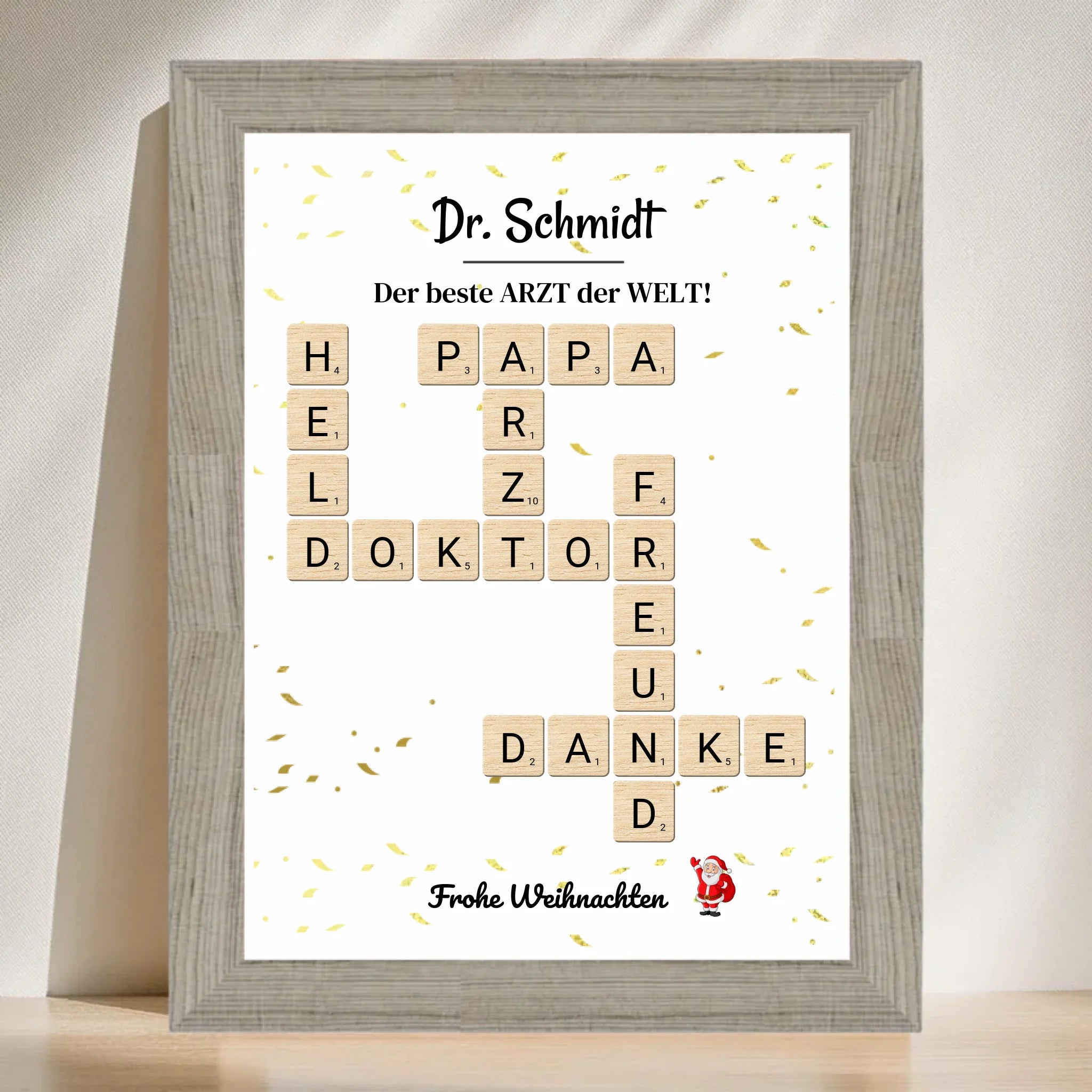 Arzt & Ärztin Weihnachtsgeschenk Poster Scrabble Design - Cantty