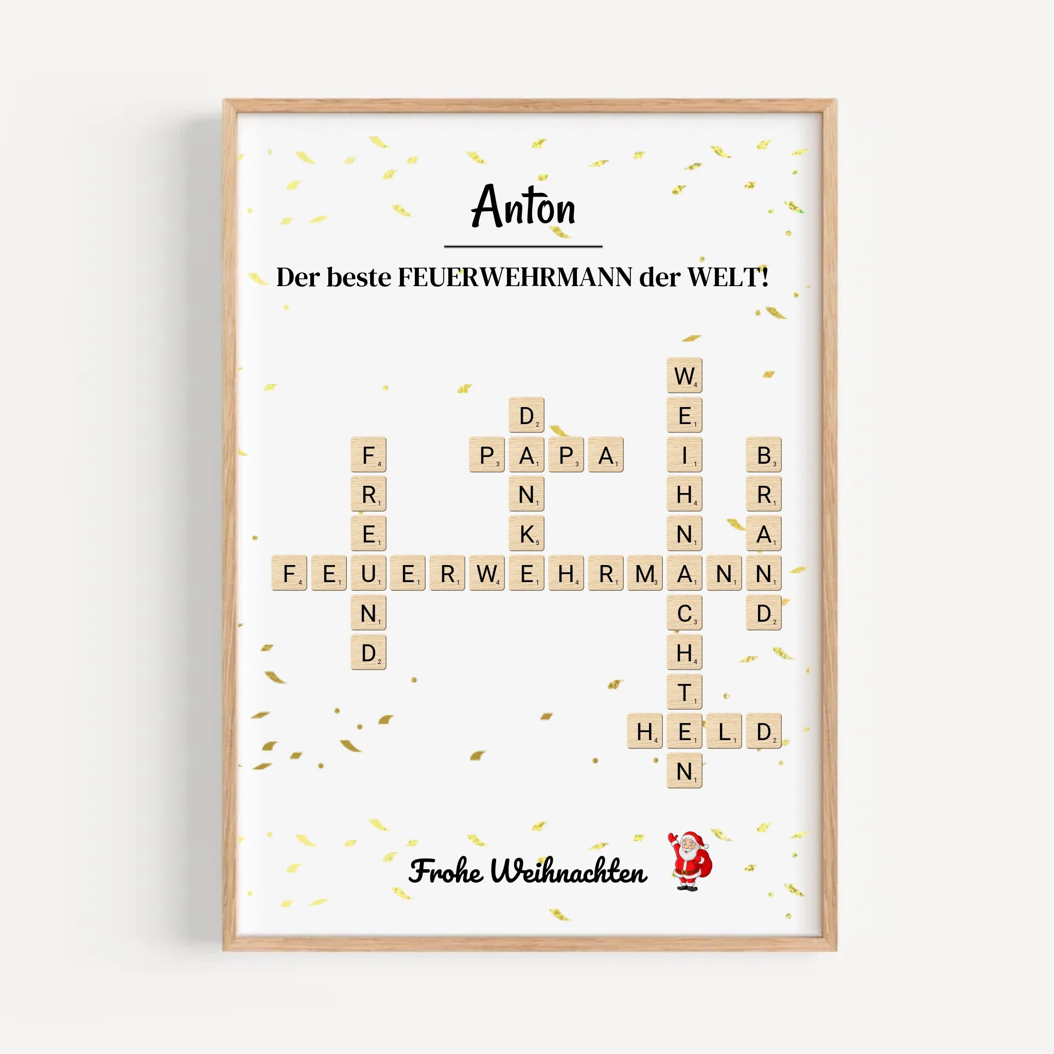 Feuerwehrmann Weihnachtsgeschenk Poster Scrabble Design - Cantty