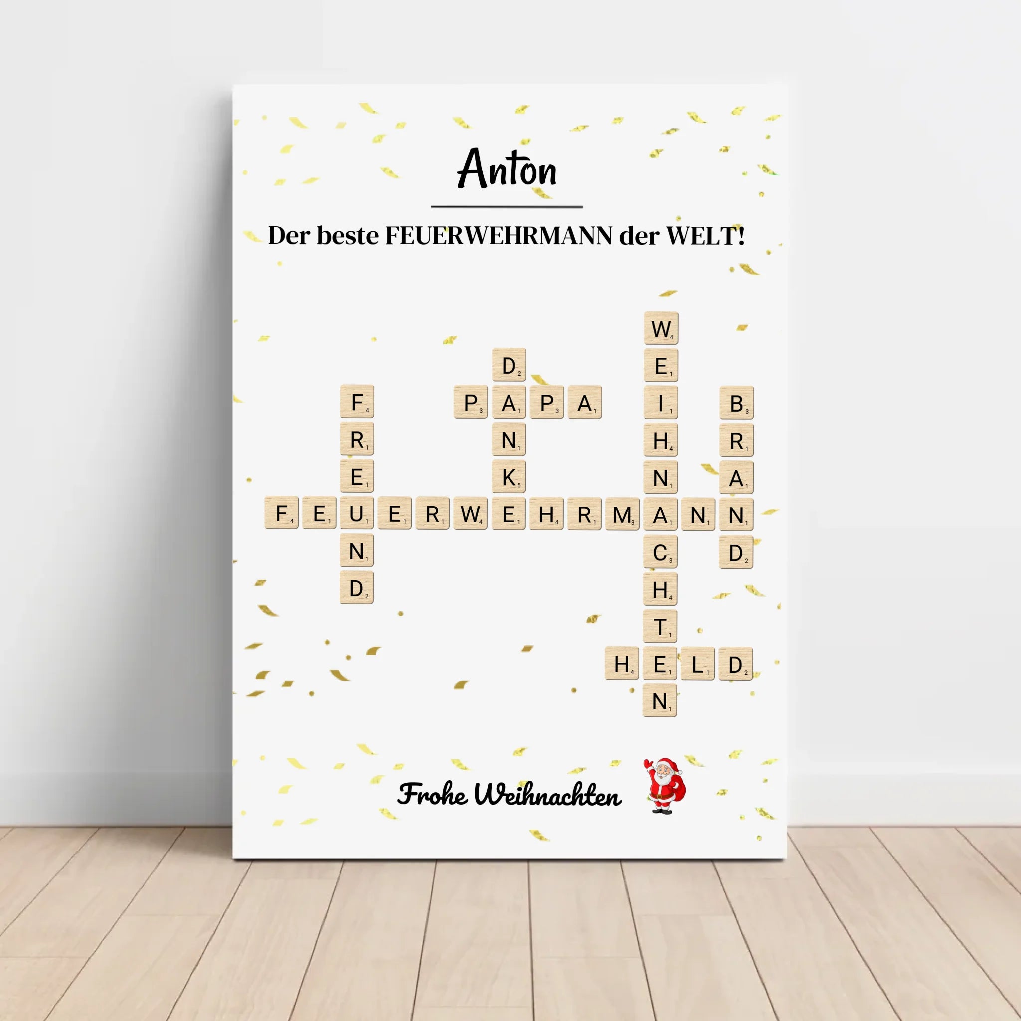 Feuerwehrmann Weihnachtsgeschenk Poster Scrabble Design - Cantty