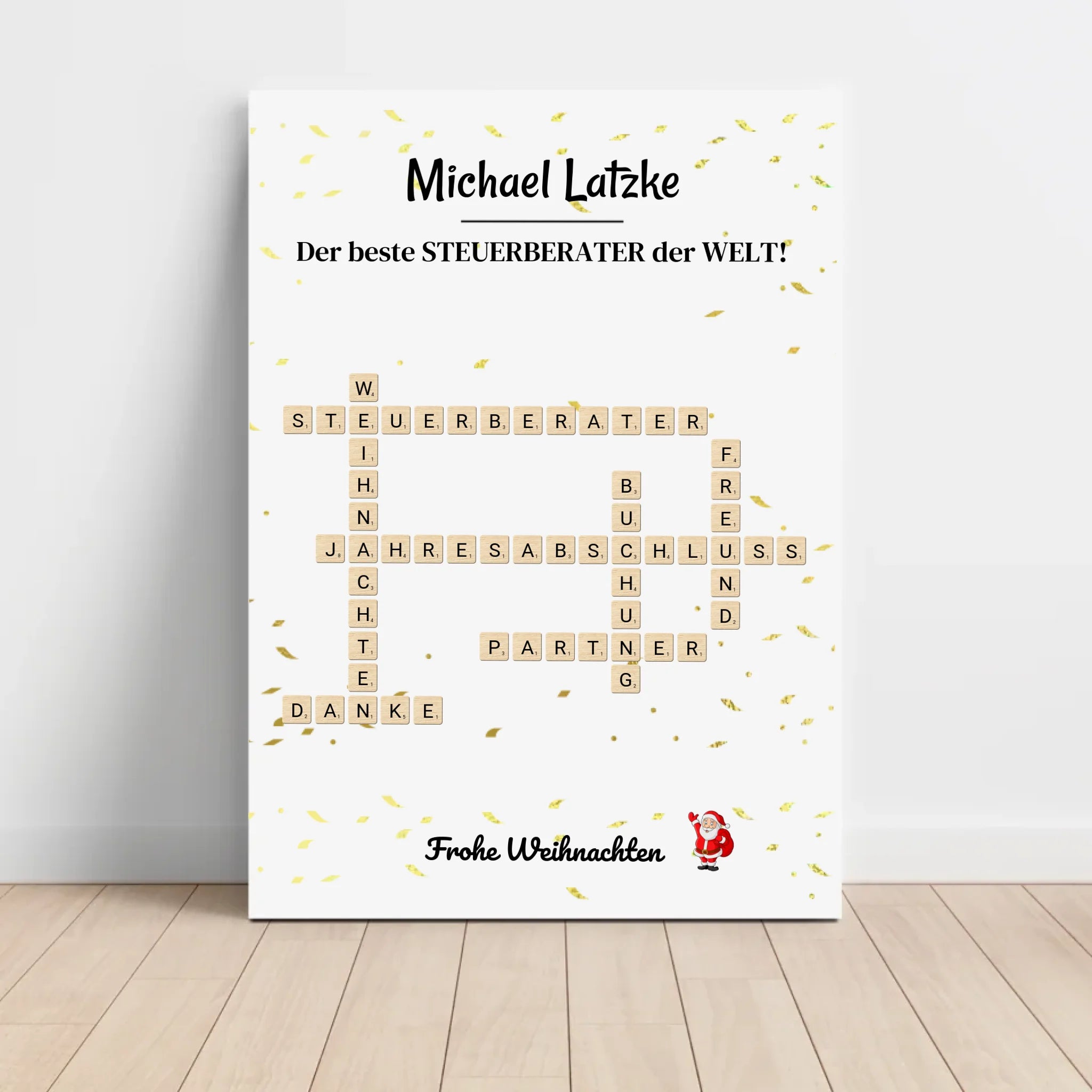 Steuerberater Weihnachtsgeschenk Poster Scrabble Design - Cantty