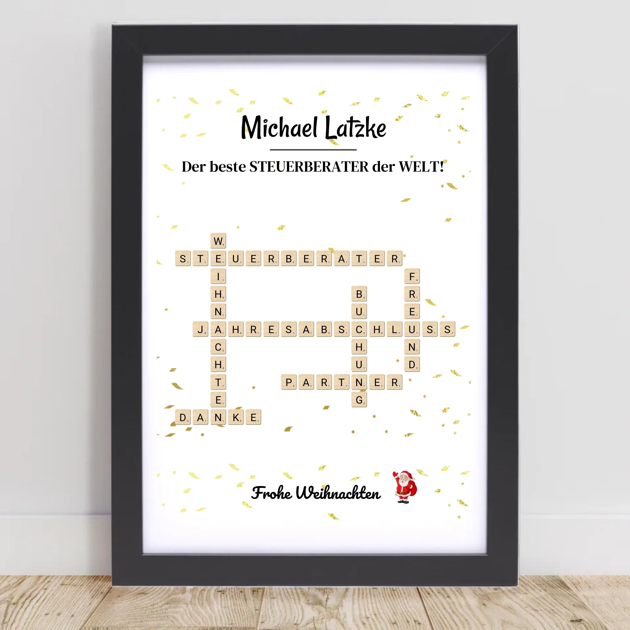 Steuerberater Weihnachtsgeschenk Poster Scrabble Design - Cantty