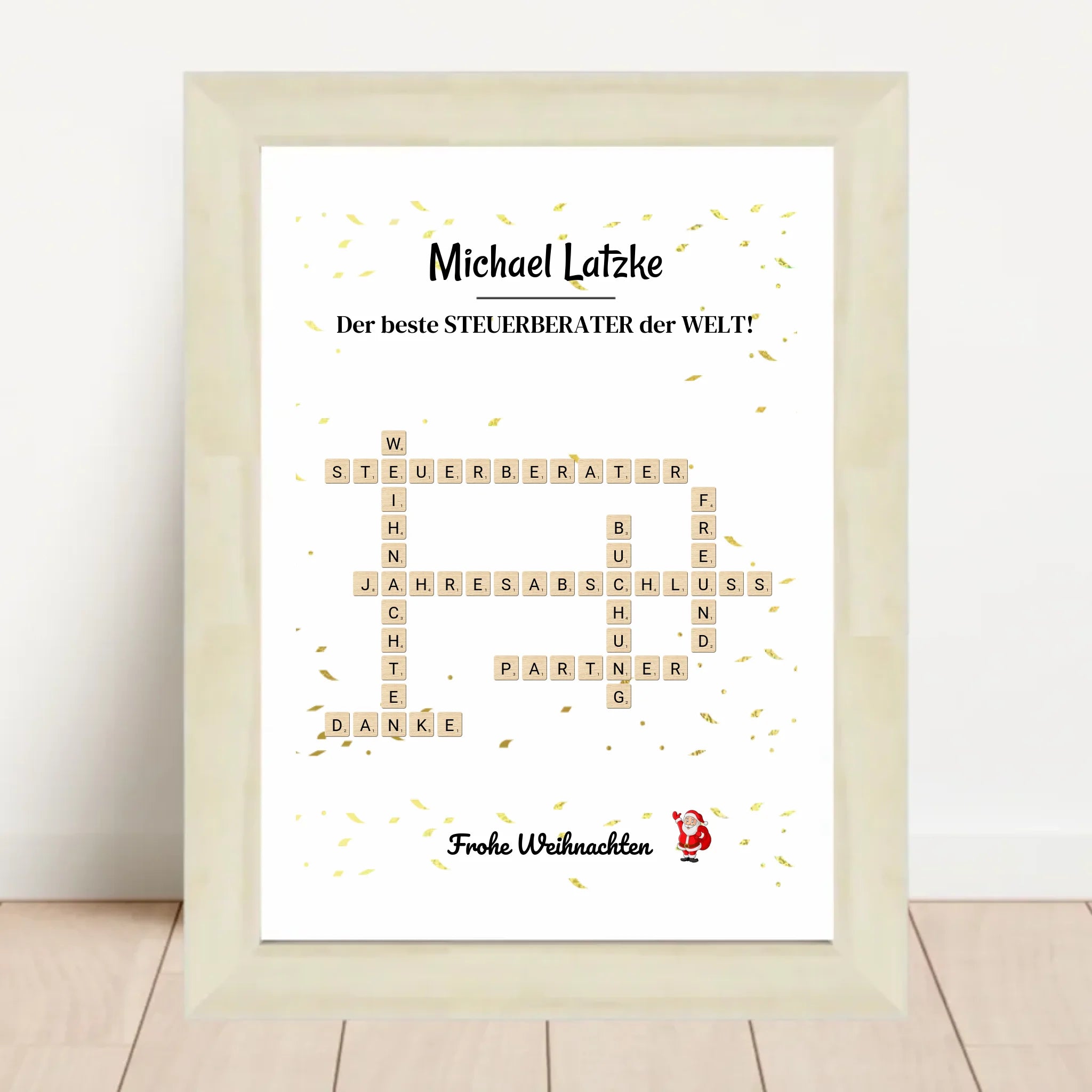 Steuerberater Weihnachtsgeschenk Poster Scrabble Design - Cantty