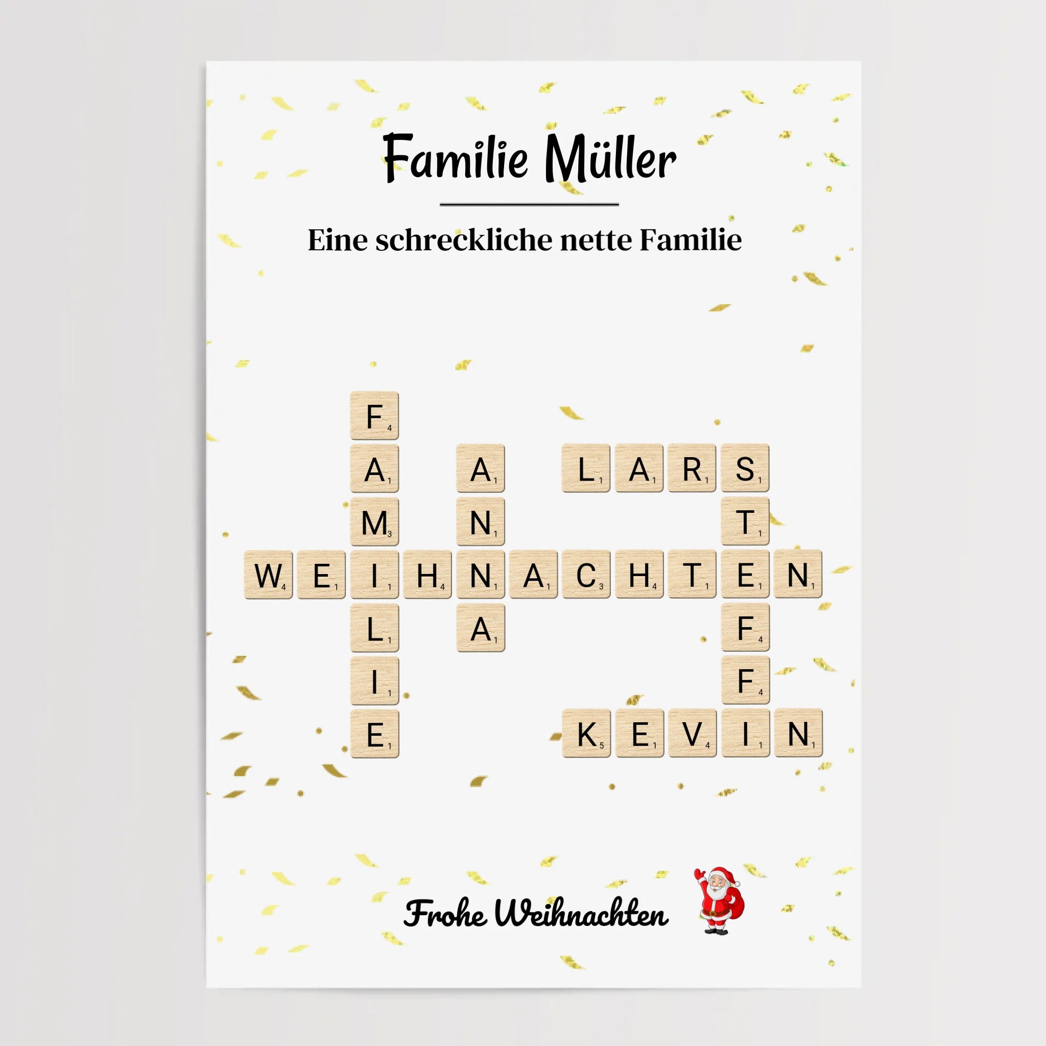 Familie Weihnachtsgeschenk Poster Scrabble Design - Cantty