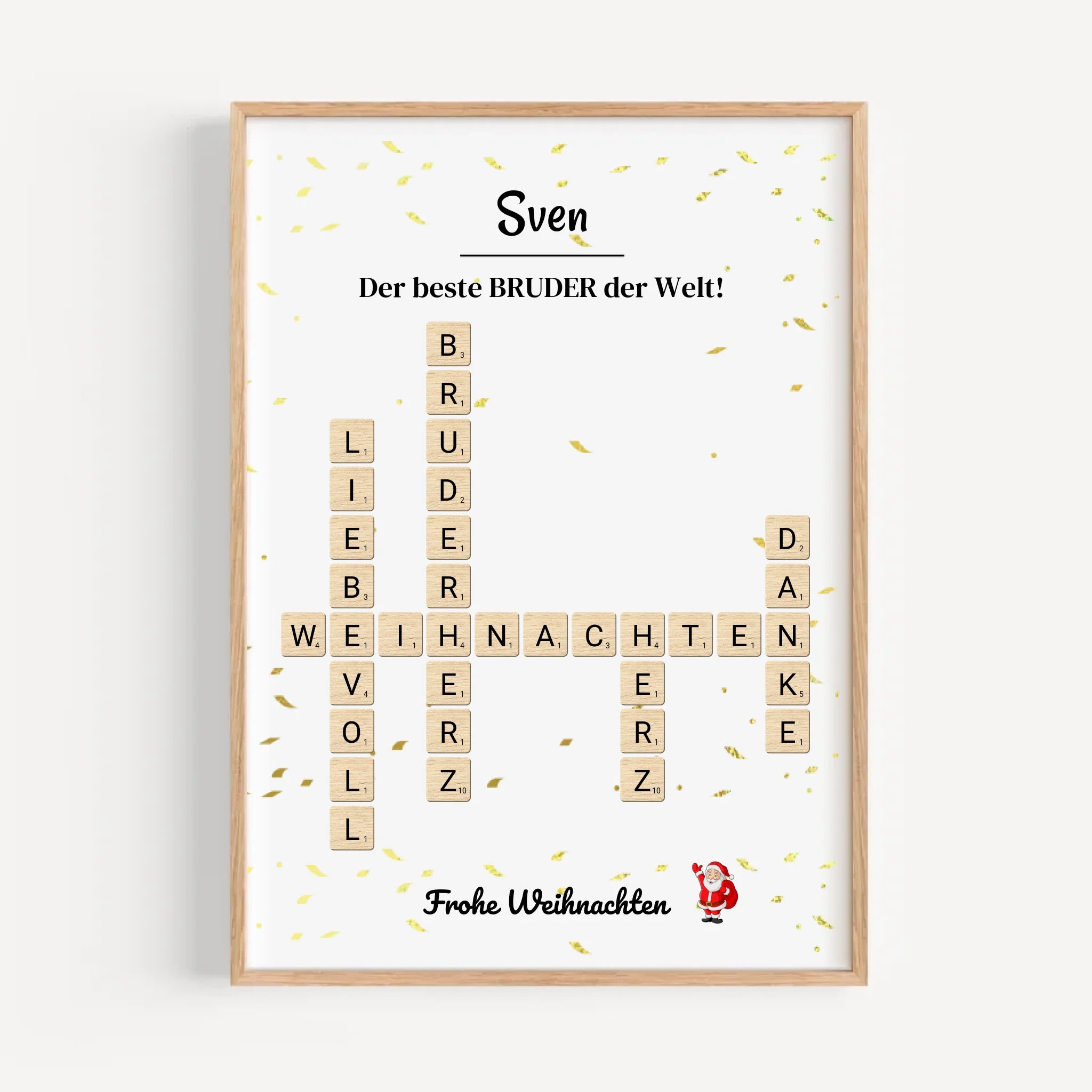 Weihnachtsgeschenk Bruder Poster Scrabble Design - Cantty