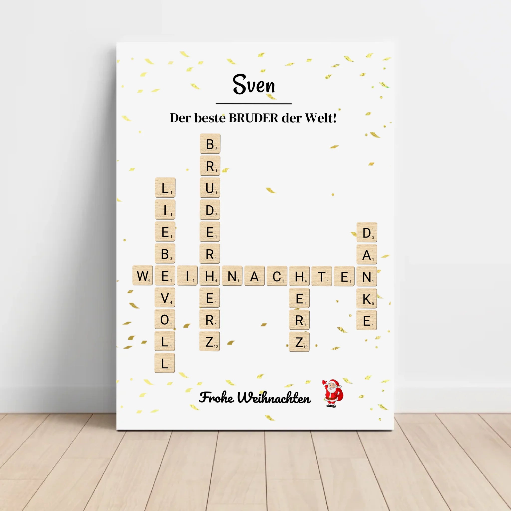 Weihnachtsgeschenk Bruder Poster Scrabble Design - Cantty