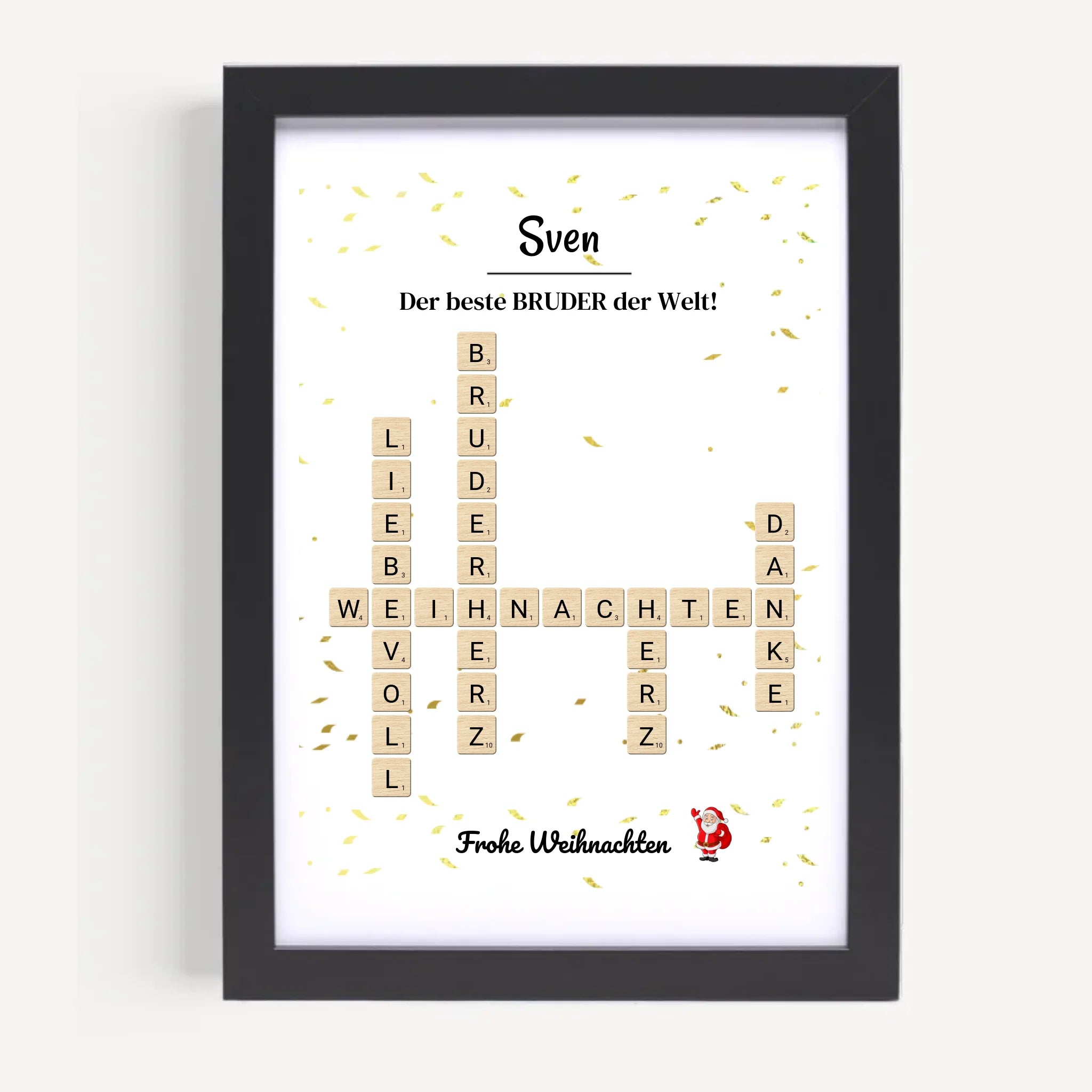 Weihnachtsgeschenk Bruder Poster Scrabble Design - Cantty